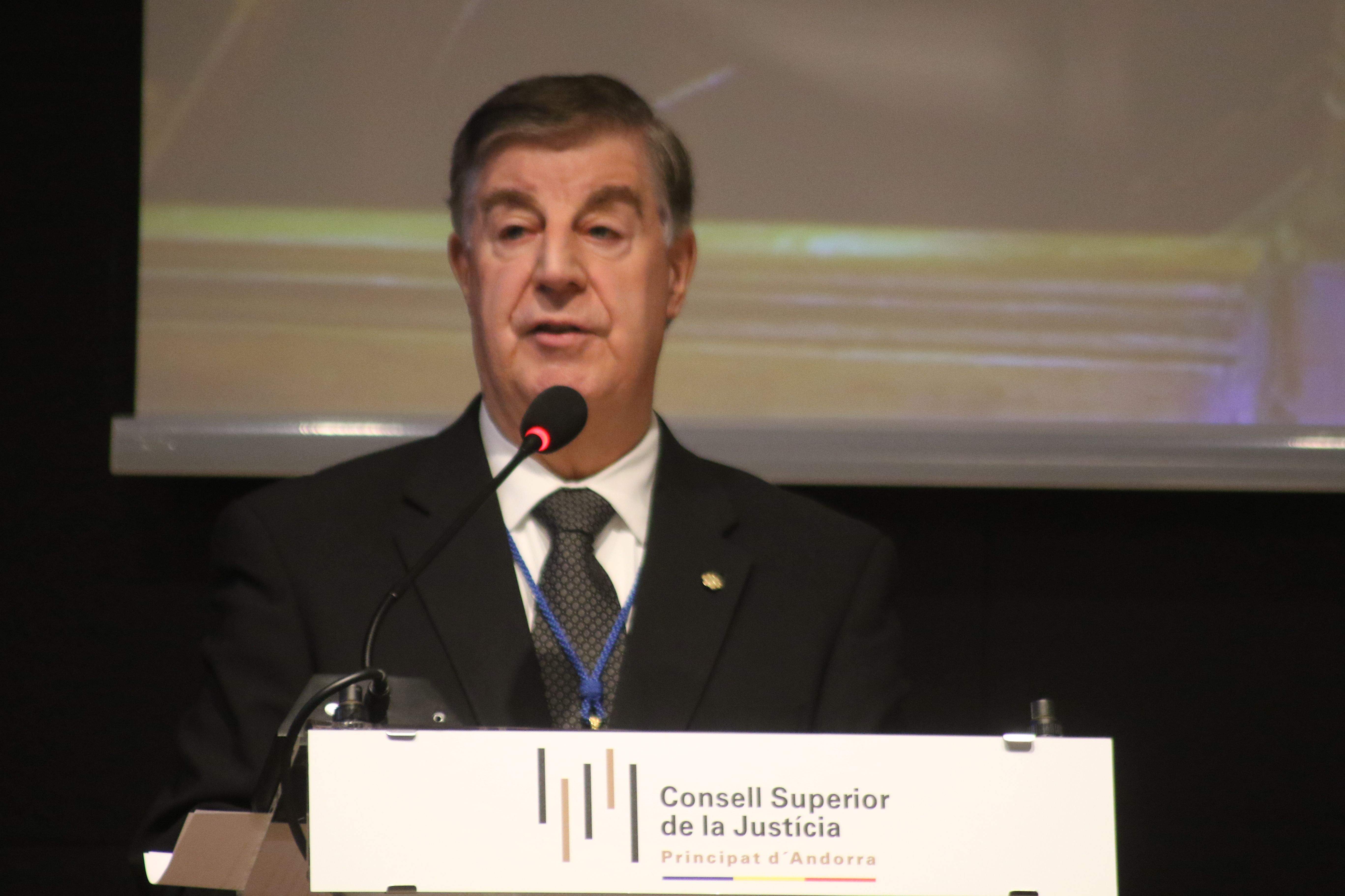 Enric Casadevall durant el seu discurs de balanç.