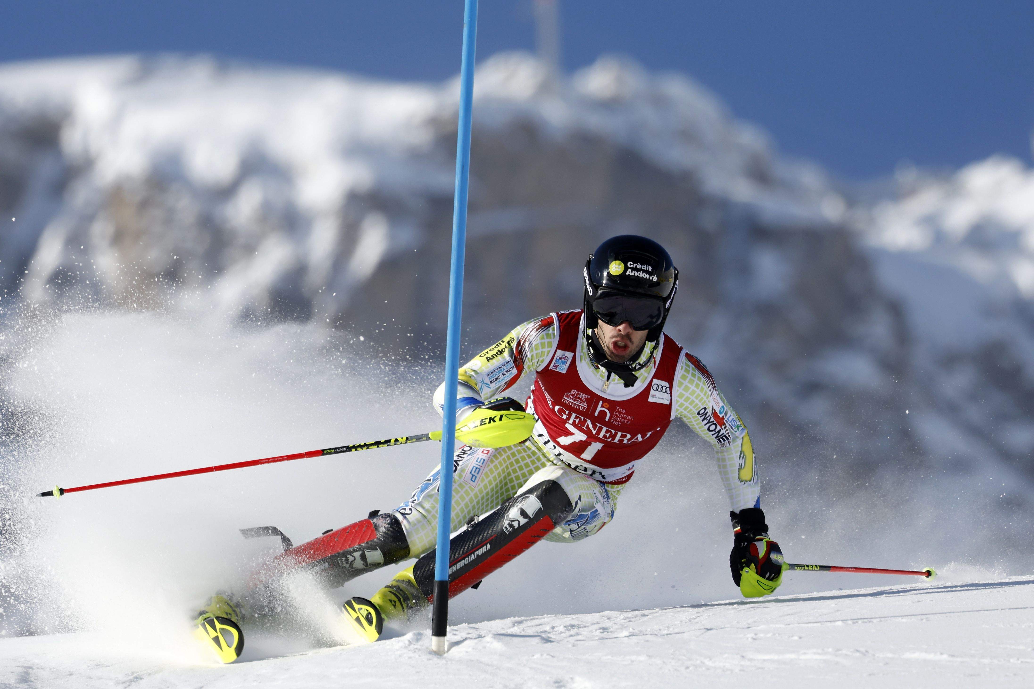 Àxel Esteve en la cursa de la WC de Val d'Isère.