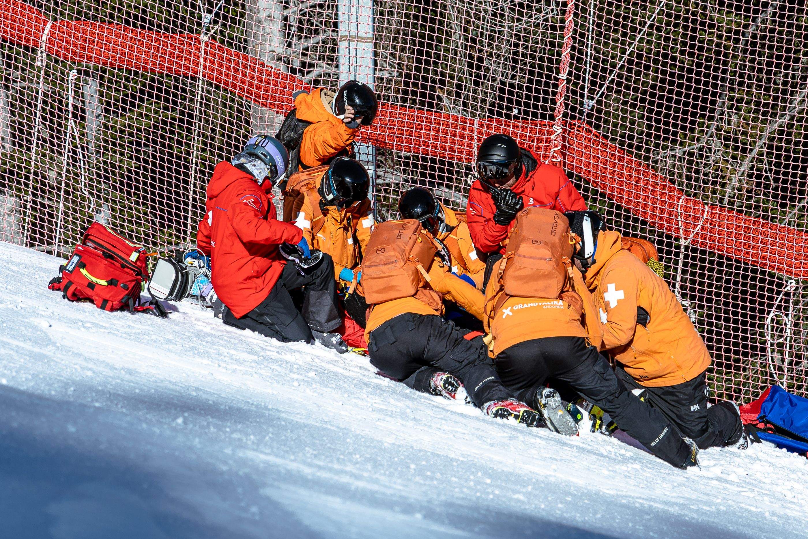 Un moment del simulacre a la pista Àliga.