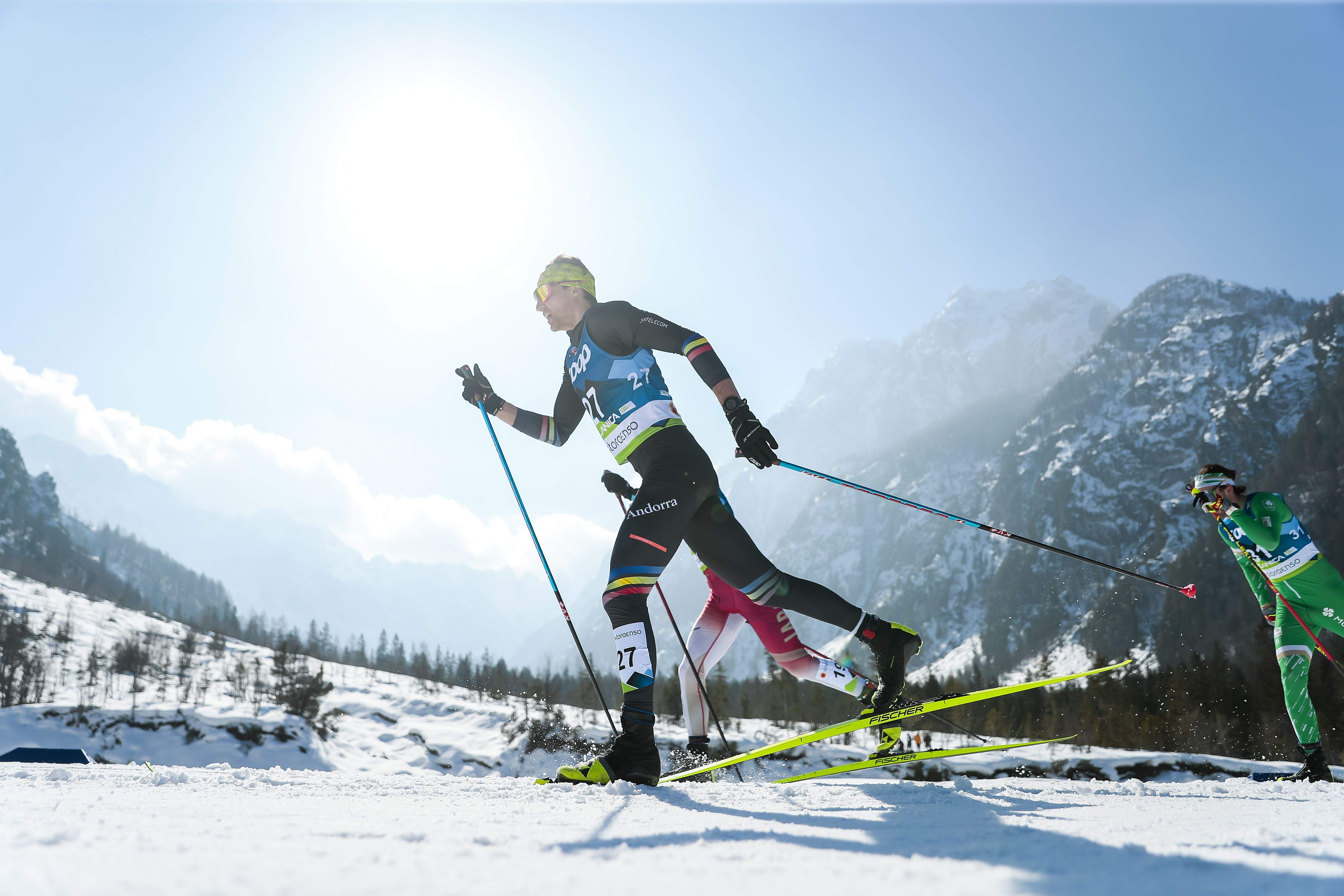 Irineu Esteve durant la cursa als  Mundials de Planica