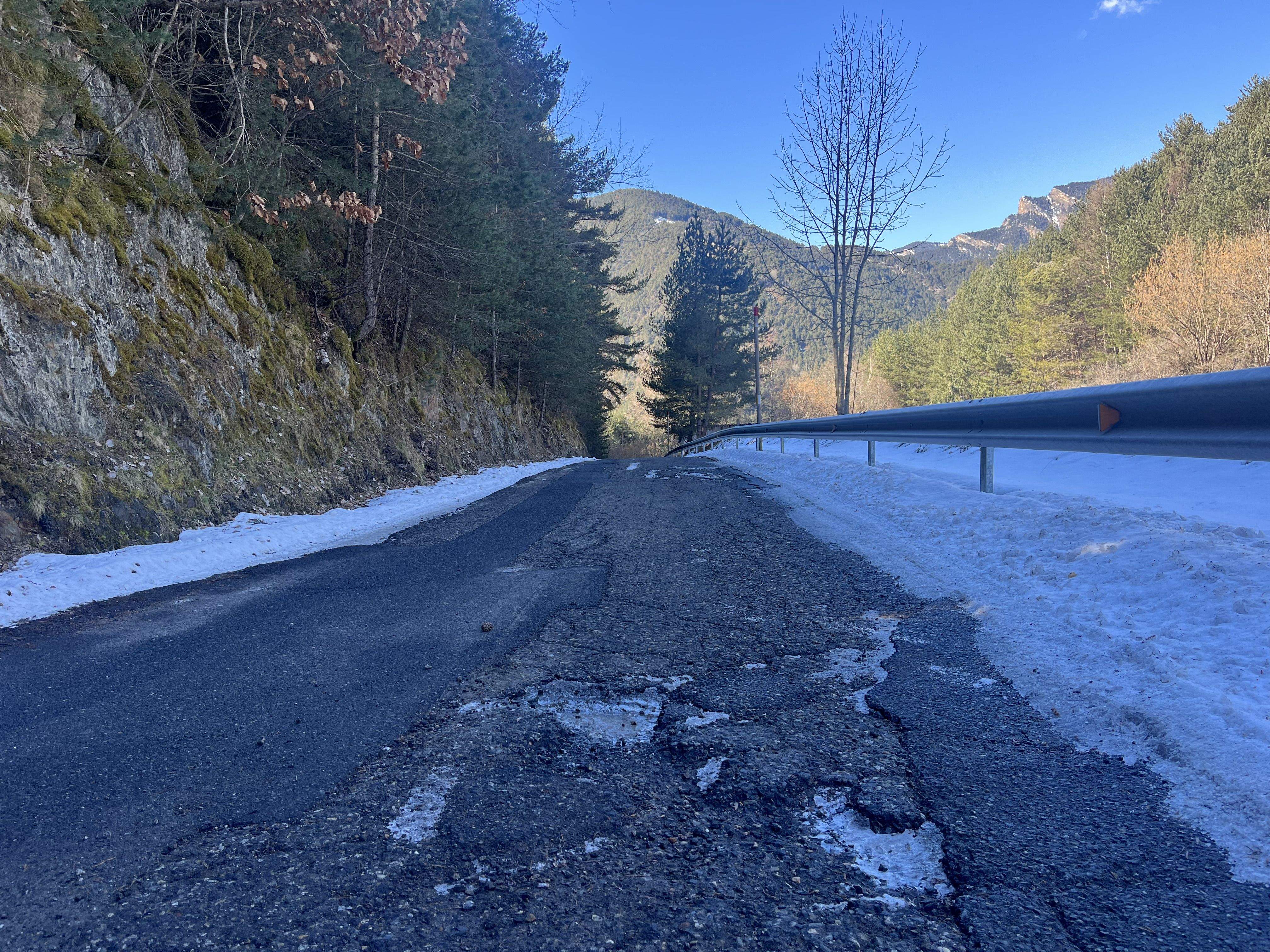 Un dels trams afectats de la carretera de Comes de Banyàs