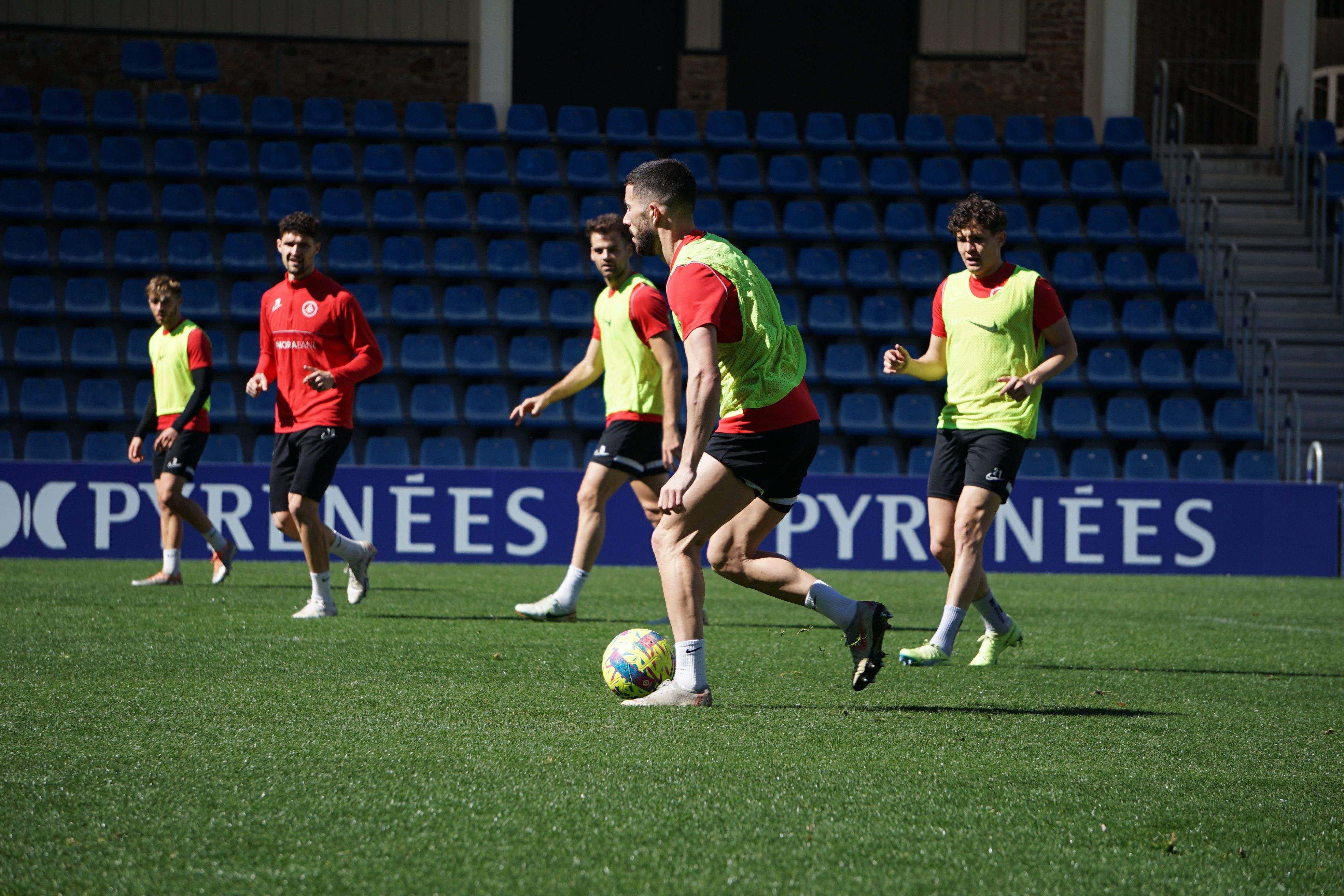Un dels moments d'un entrenament d'aquesta setmana.