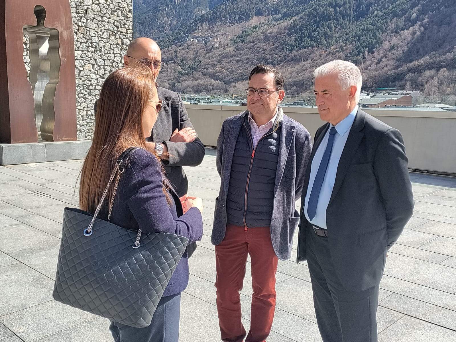 Maribel Lafoz, Jaume Bonell, Josep Pubill i Josep Maria Cabanes aquest dilluns a Andorra la Vella.
