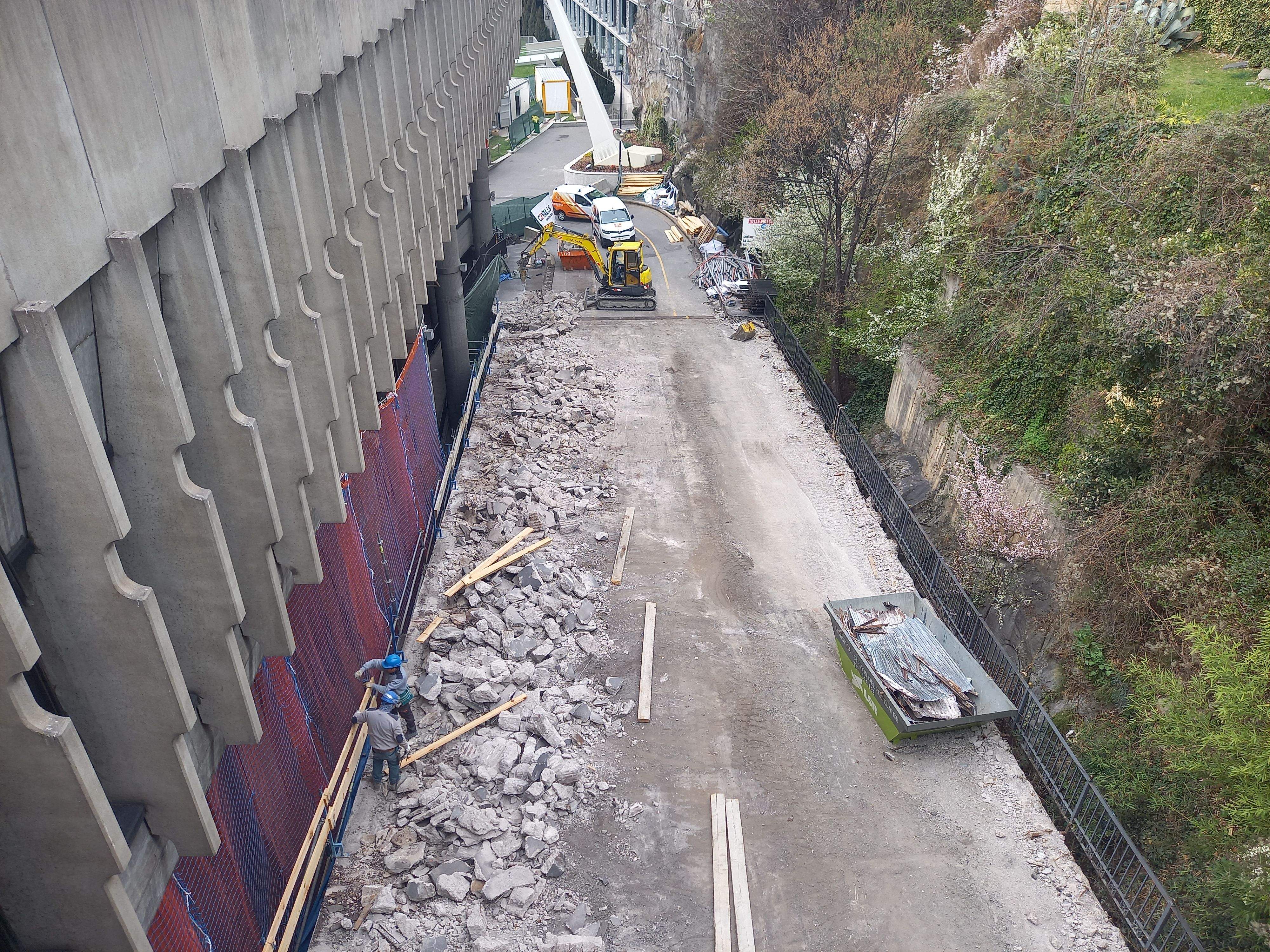 El tram del viaducte on s'està treballant.