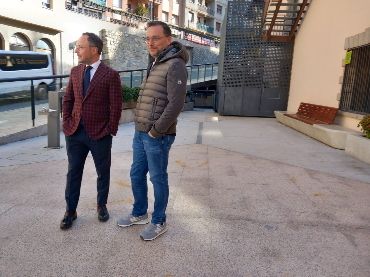 Xavier Espot i Manel Linares a Ciutat de Valls aquest matí.