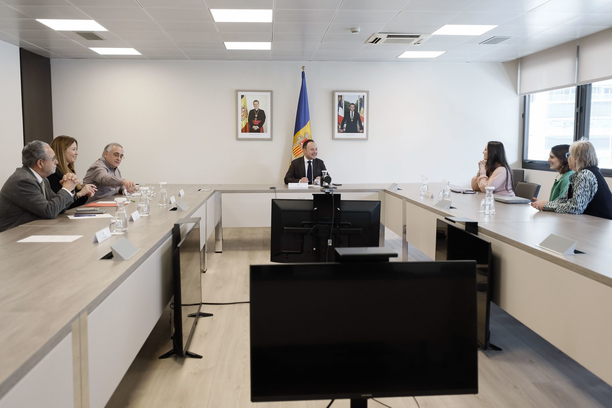 El cap de Govern en funcions, Xavier Espot, presideint la reunió amb el COPSIA