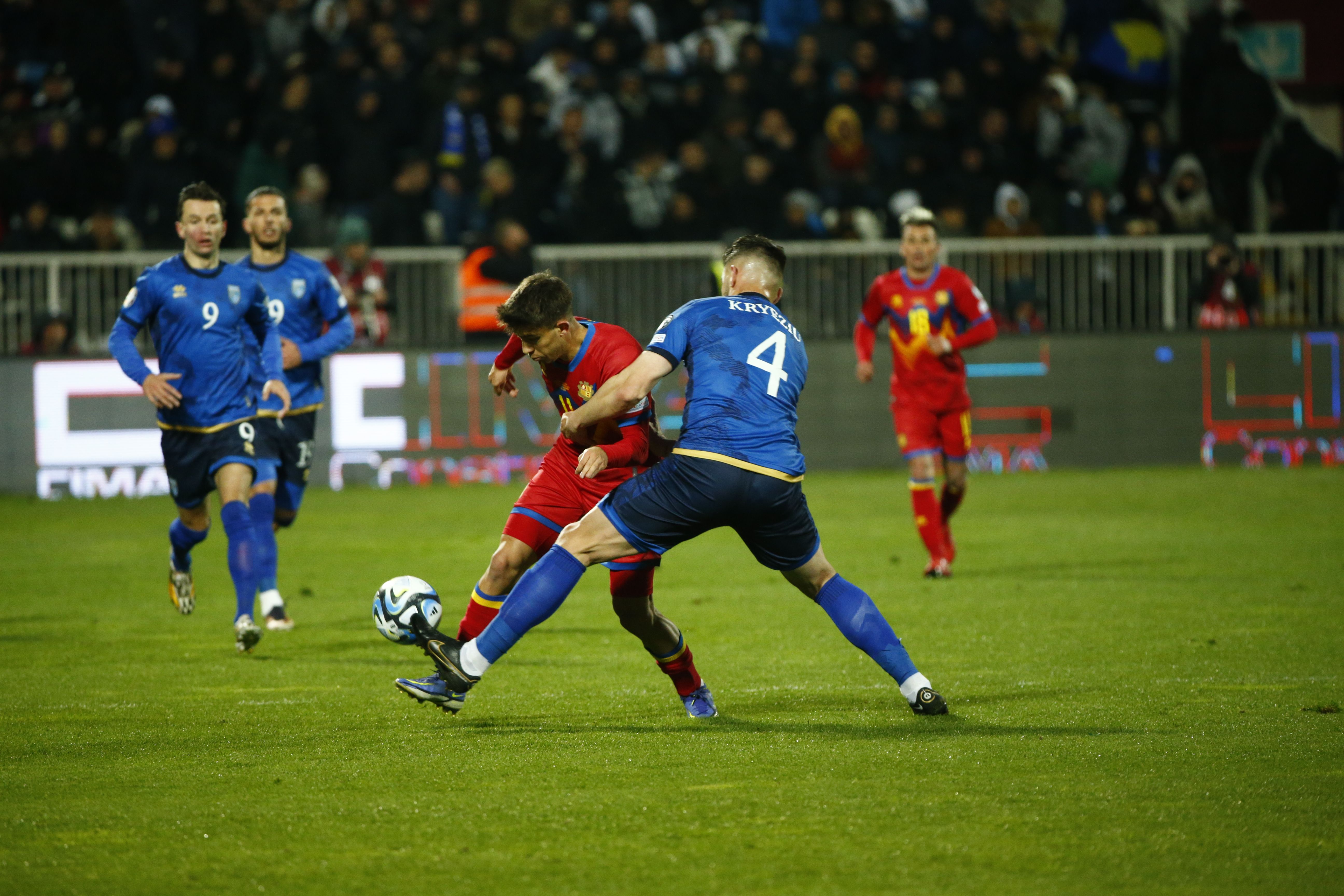 Un instant del partit disputat a Pristina entre Kosovo i Andorra.