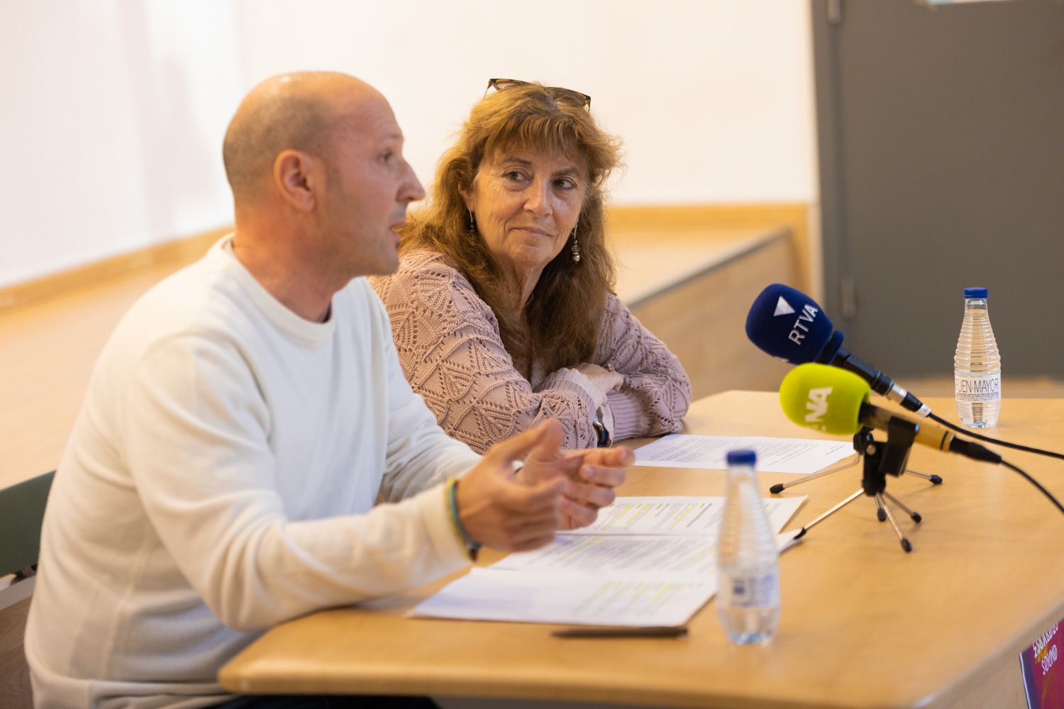 Meritxell Massoni i Carles Román a la presentació de l'Escaldes Sound.
