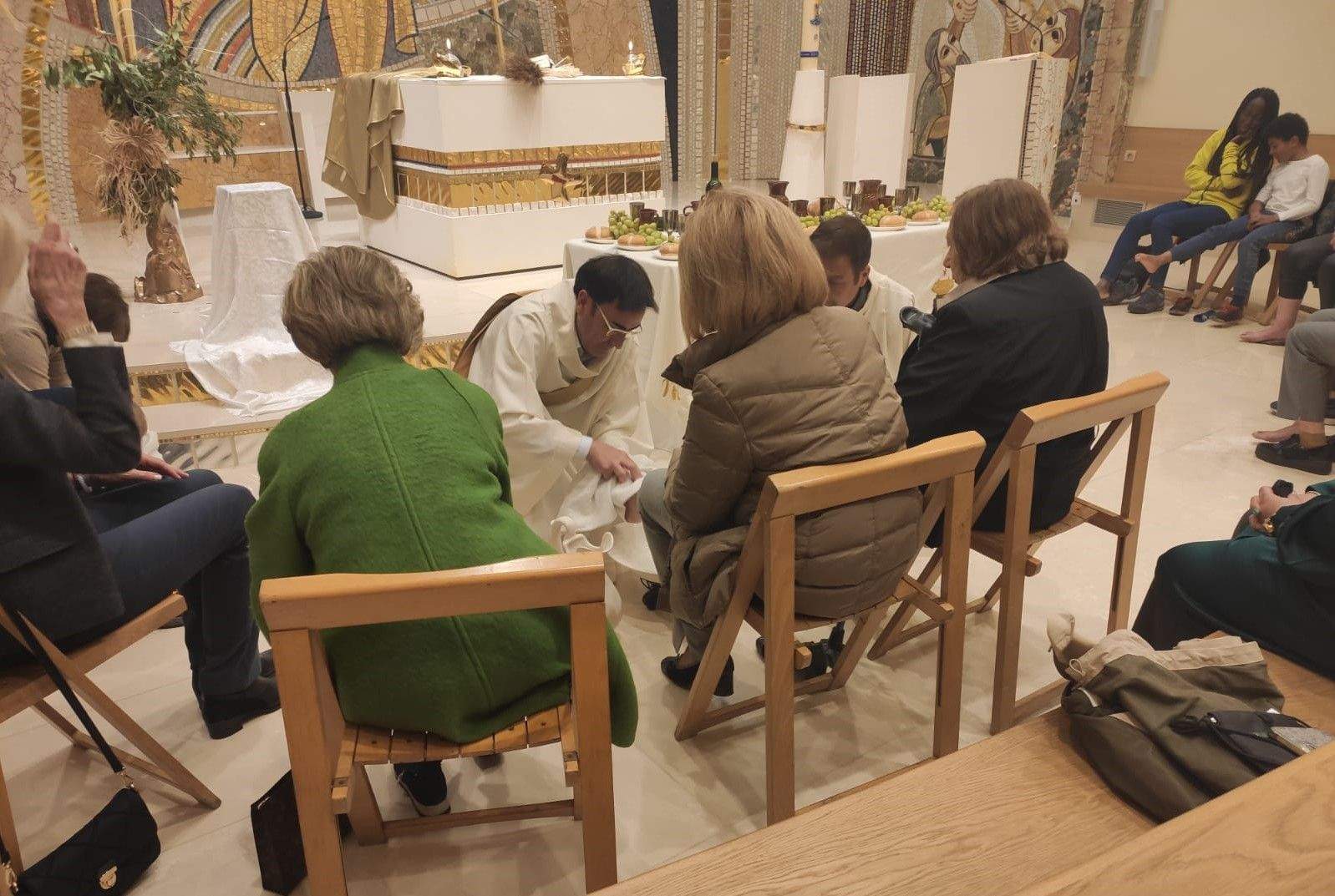 Lavatori dels peus a la missa del Sant Sopar d'aquest dijous a Sant Julià.