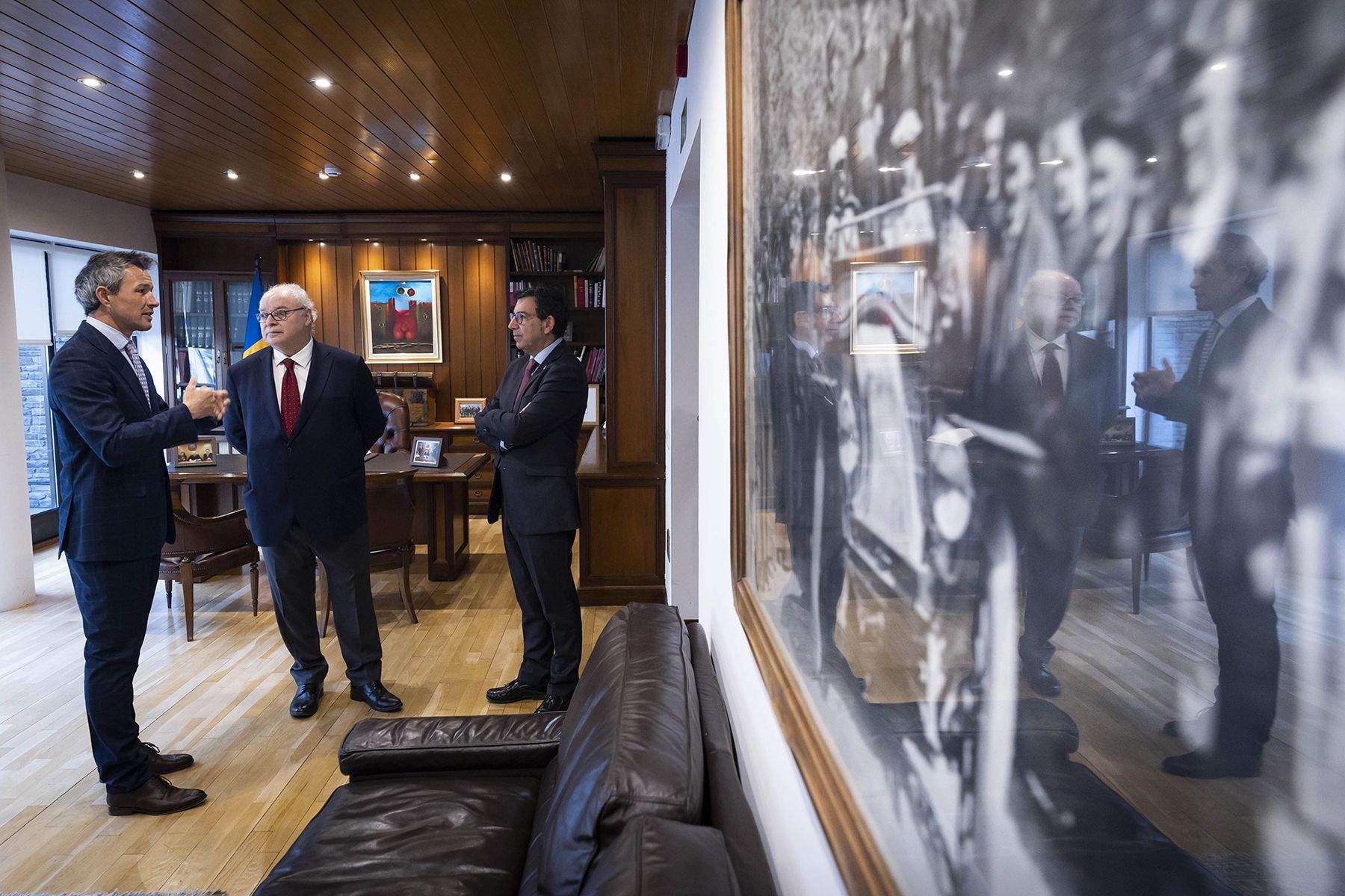 Astrié, Pérez-Desoy i Canturri durant la trobada d'aquest divendres.