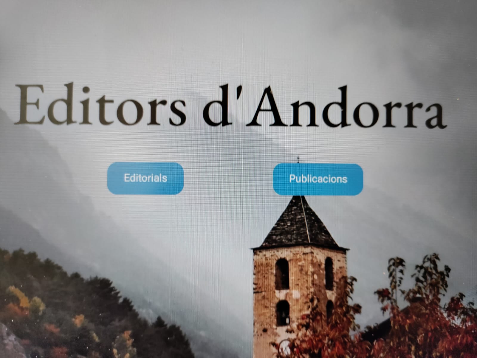 Pàgina web dels editors andorrans.