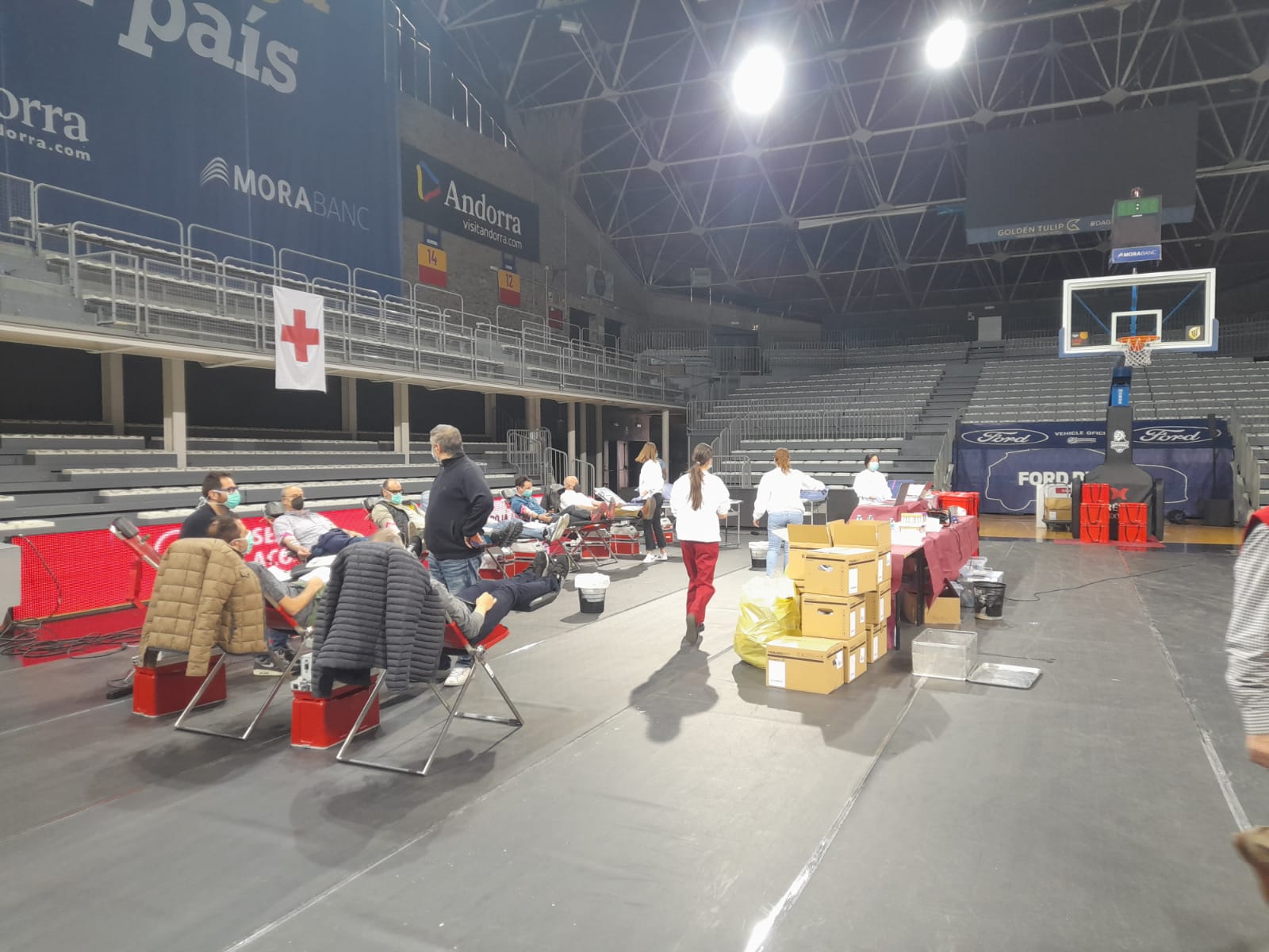 Donants de sang al Polieportiu d'Andorra la Vella