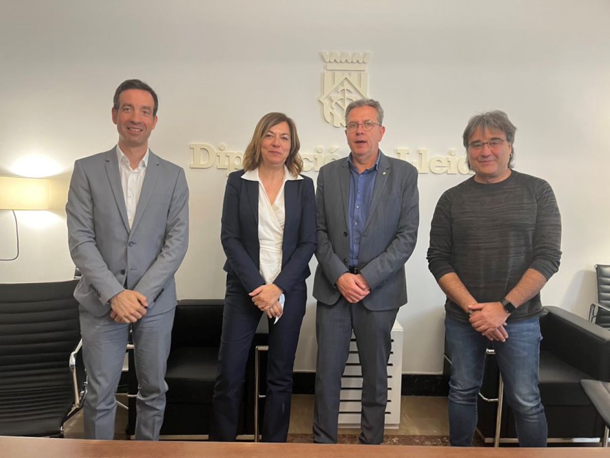 Representants de la Trobada Empresarial i de la Diputació de Lleida, aquest dijous.