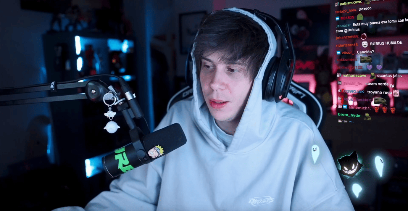 El Rubius durant un dels seus directes.