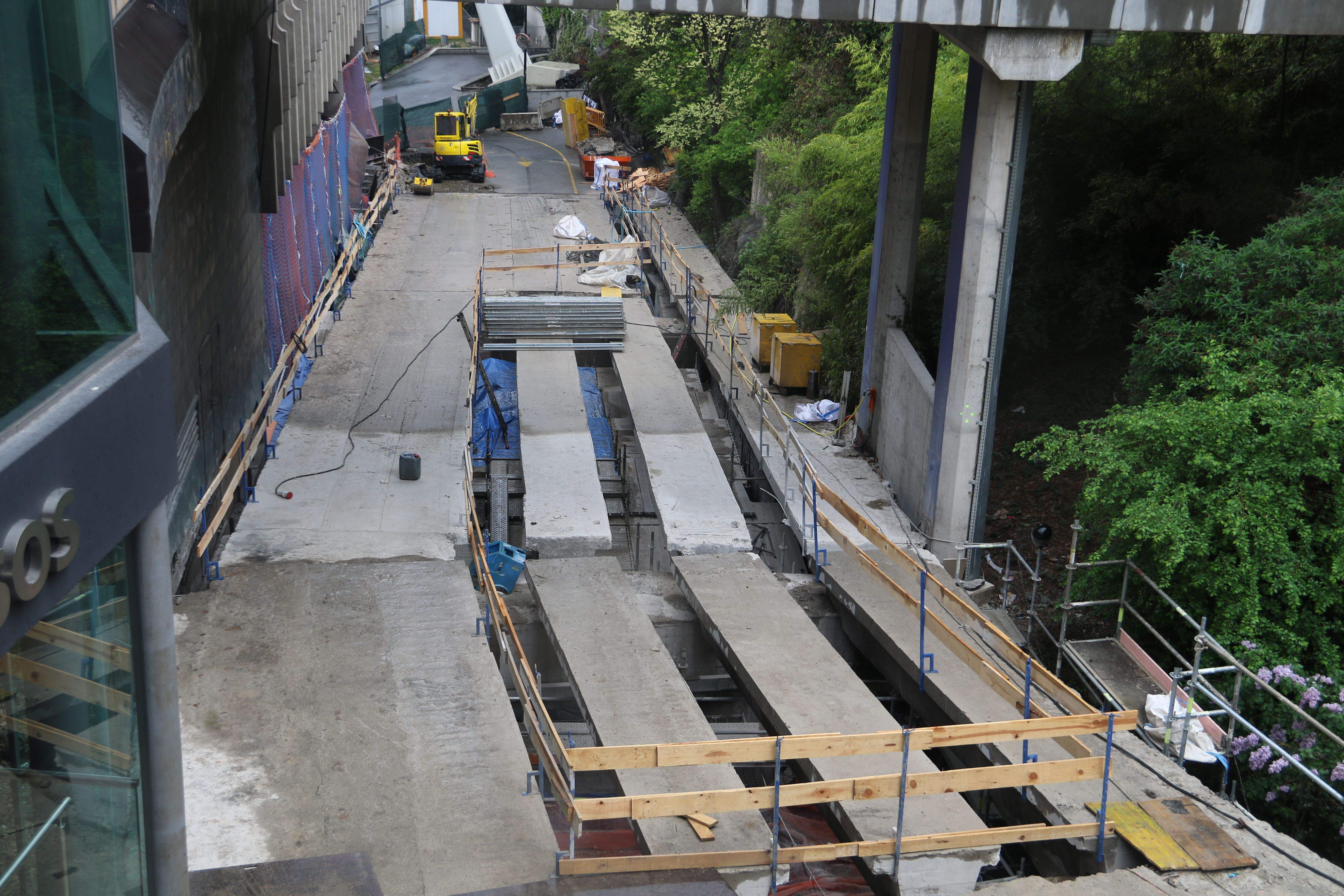 Situació actual dels treballs al viaducte del carrer Doctor Vilanova.