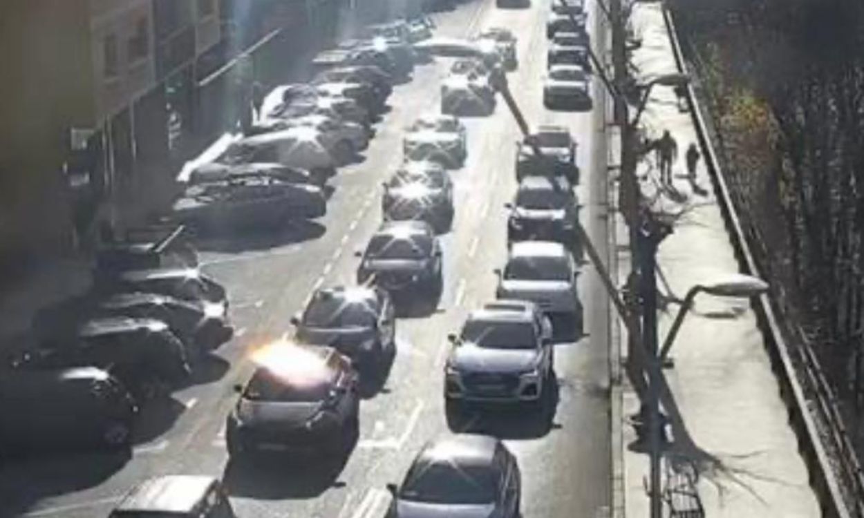 La cua a Sant Julià de Lòria captada per una càmera de Mobilitat.