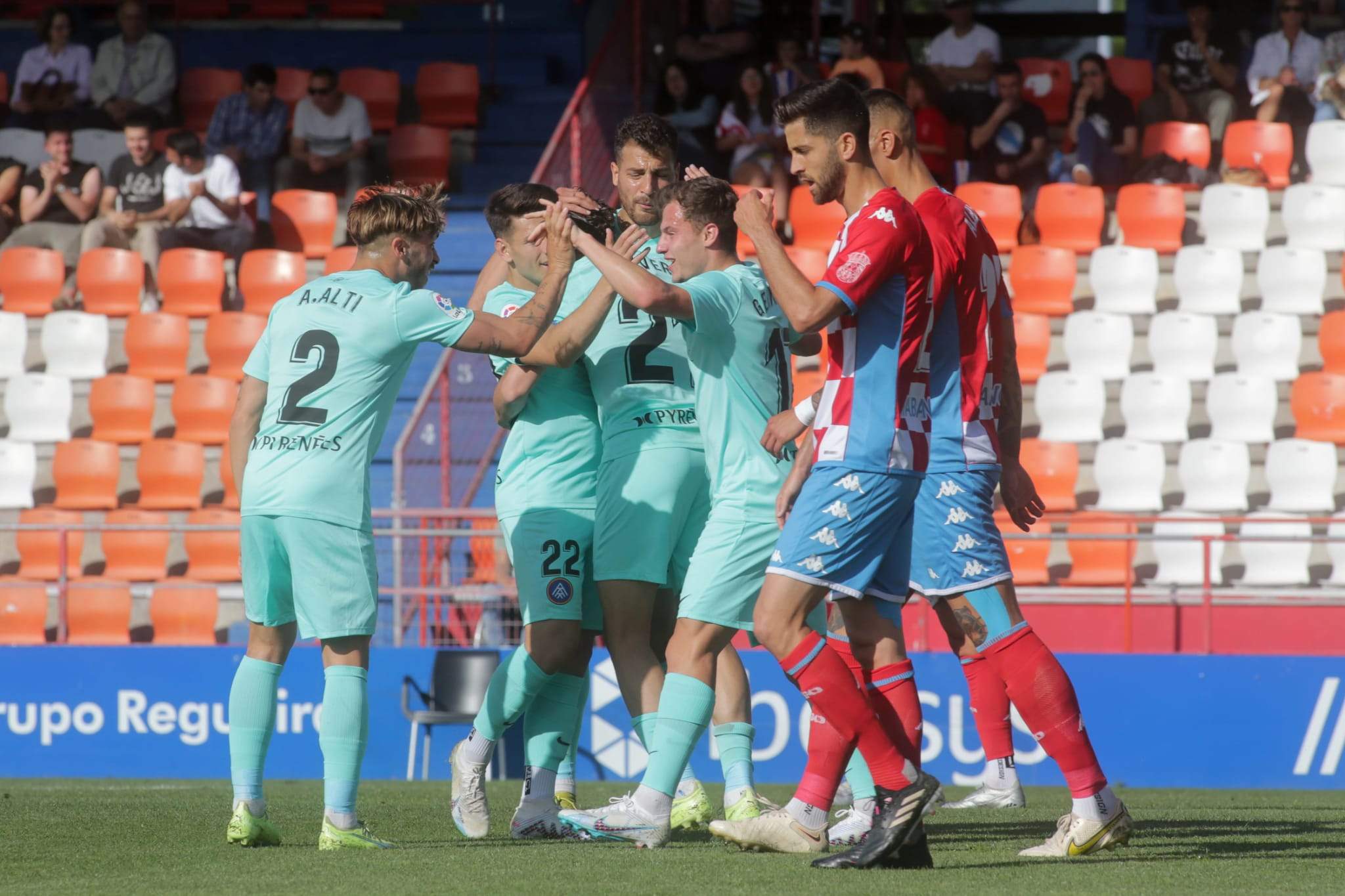 Celebració del primer gol de l'Andorra.