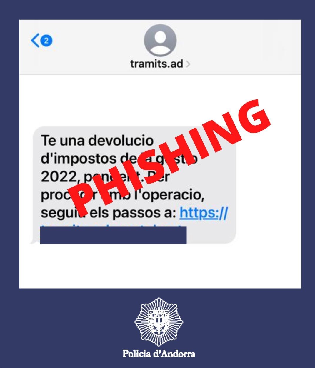 Missatge de l'intent de Phising