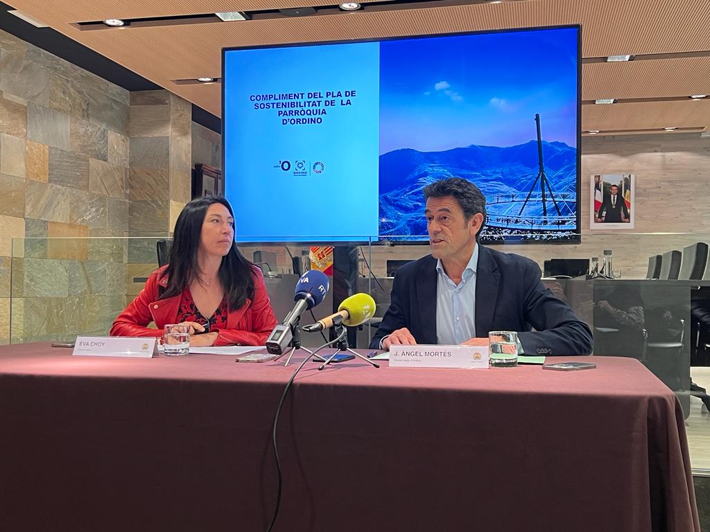 Els cònsols d'Ordino durant la presentació dels nous ODS.