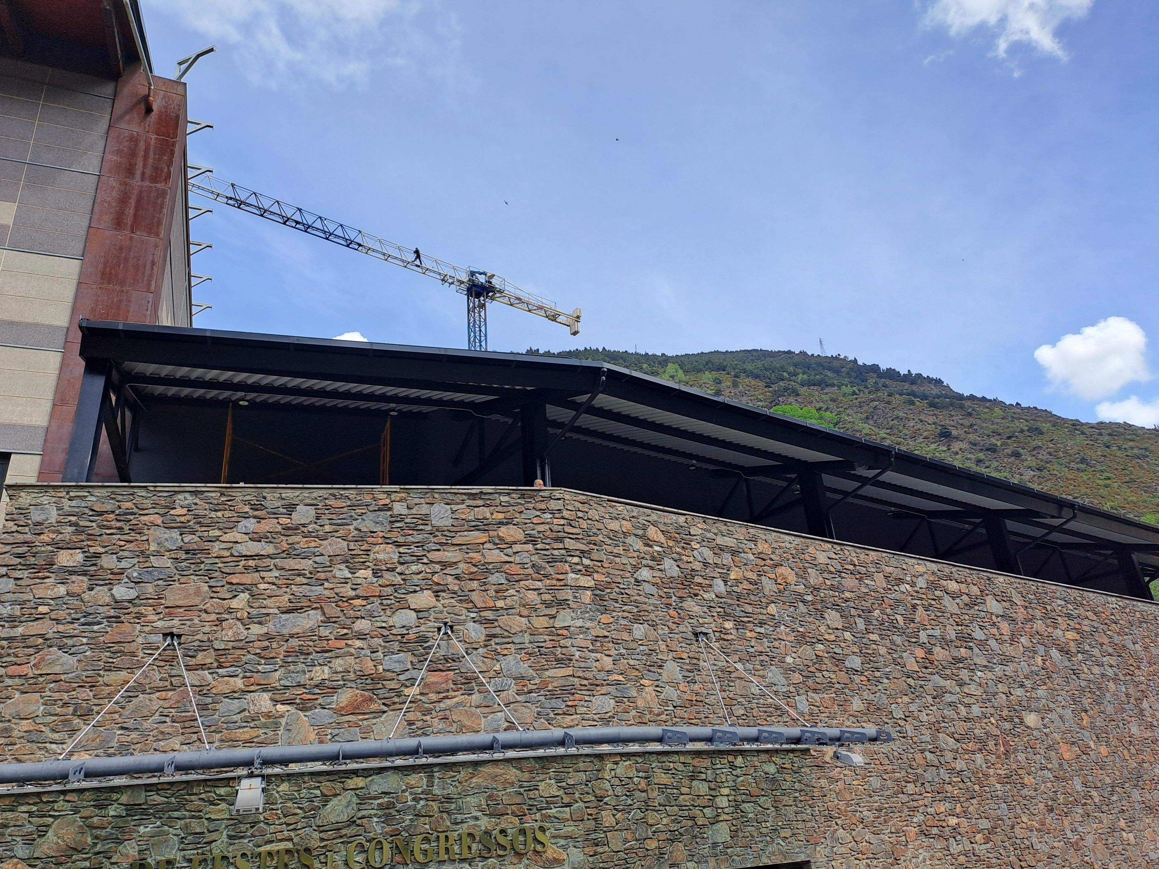 Estat actual de les obres al Complex Esportiu d'Encamp.