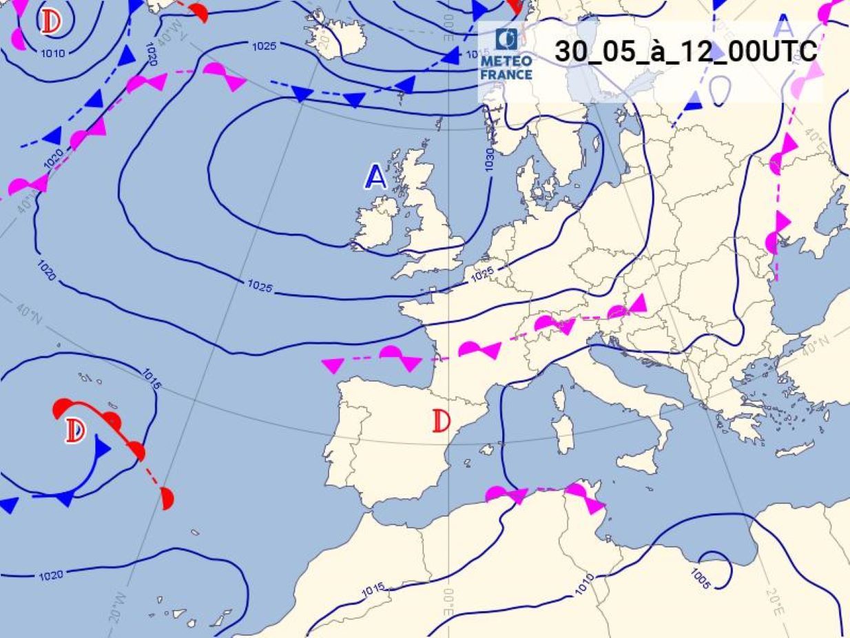 Mapa de previsió per a aquest dimarts.