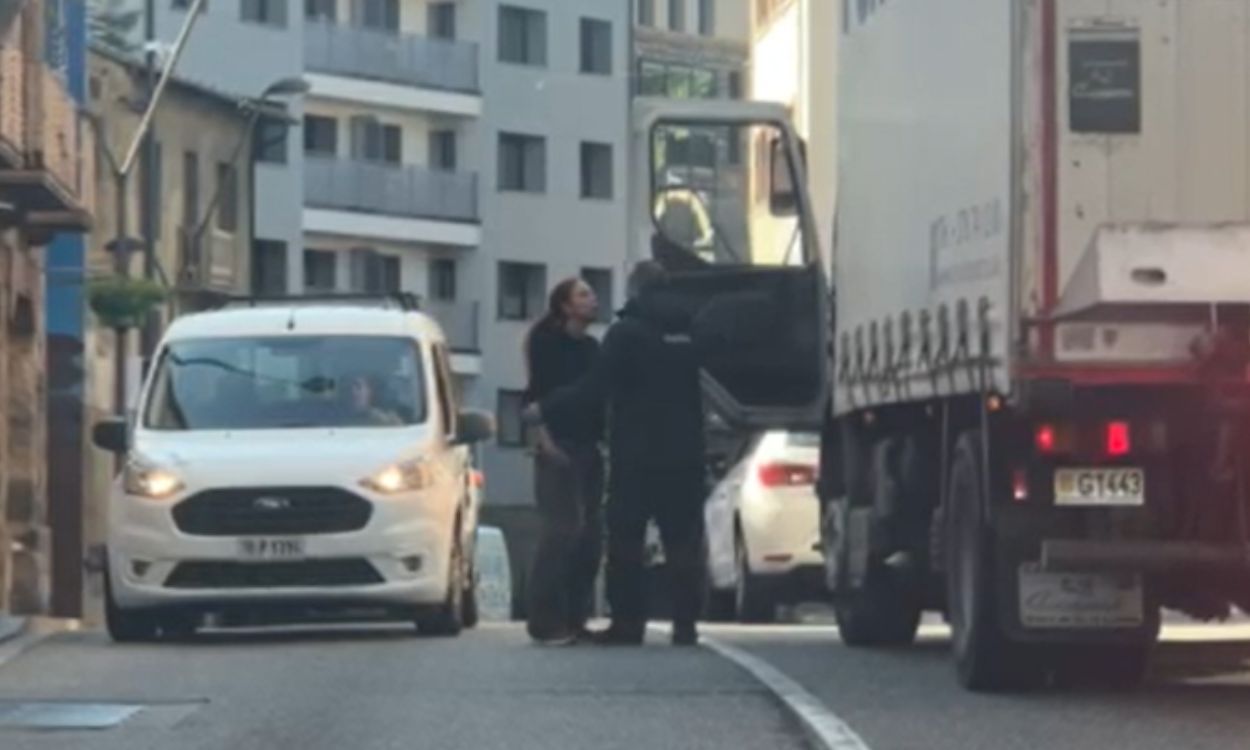 Un dels moments de la baralla a la Massana