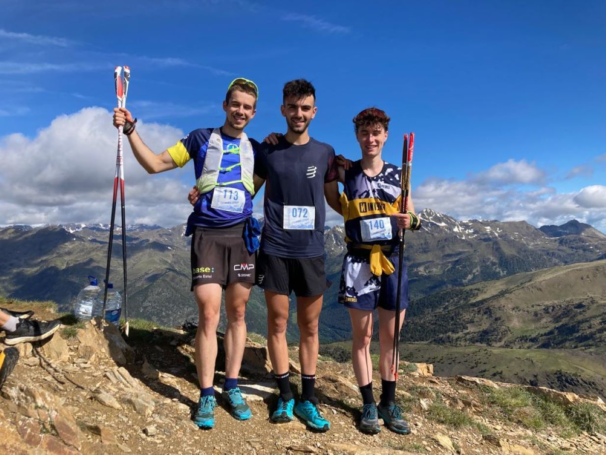 Arnau Aranda (centre) s'ha imposat a la categoria sènior masculina amb  Jordi Bolet i Anioñ Pujiula.