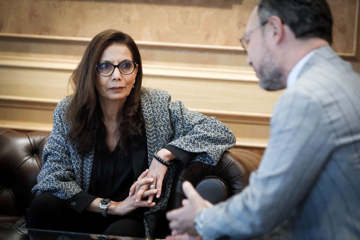 Najat Maalla M'jid durant la seva reunió amb Xavier Espot.