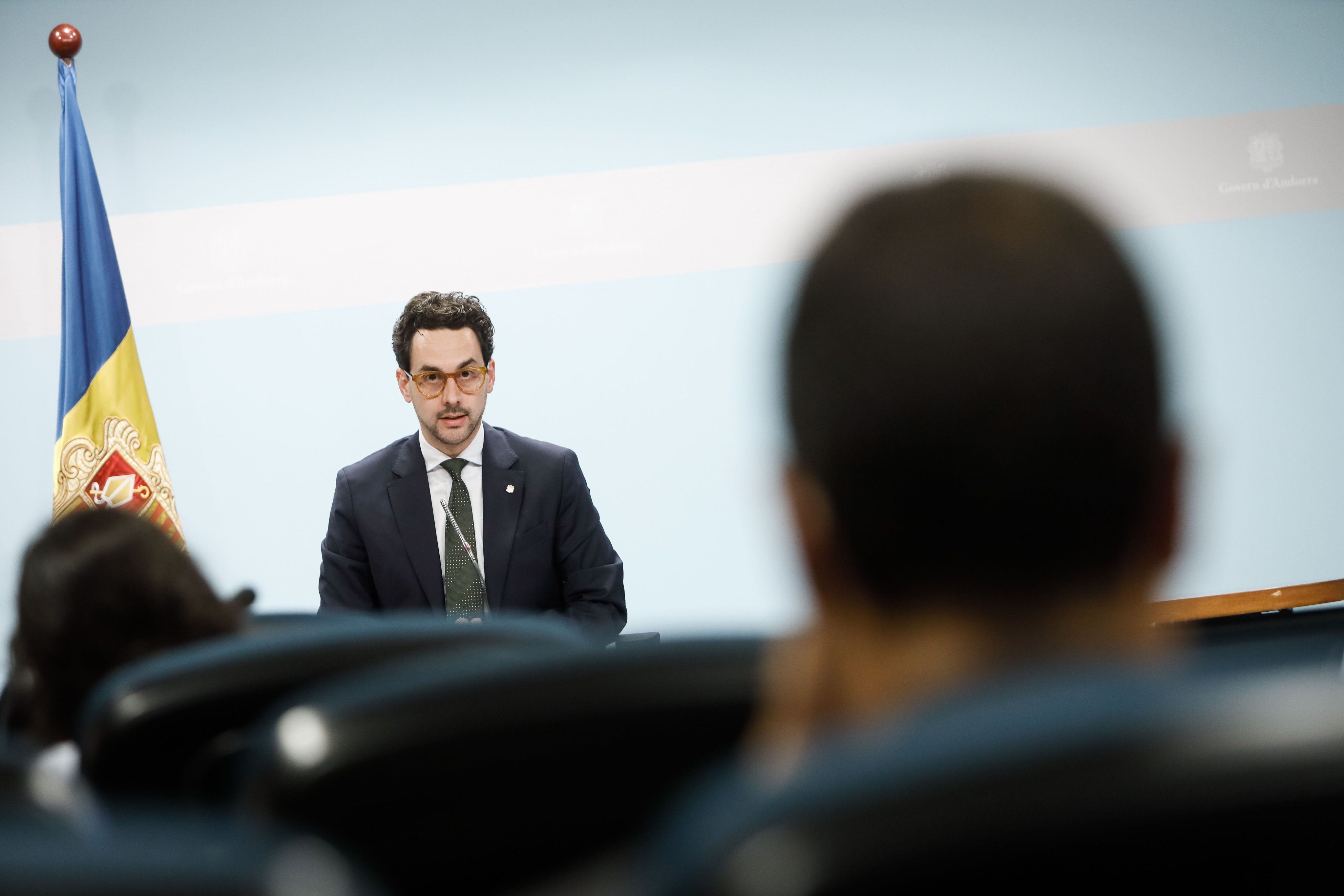 Casal, durant la roda de premsa. Casal, durant la roda de premsa.