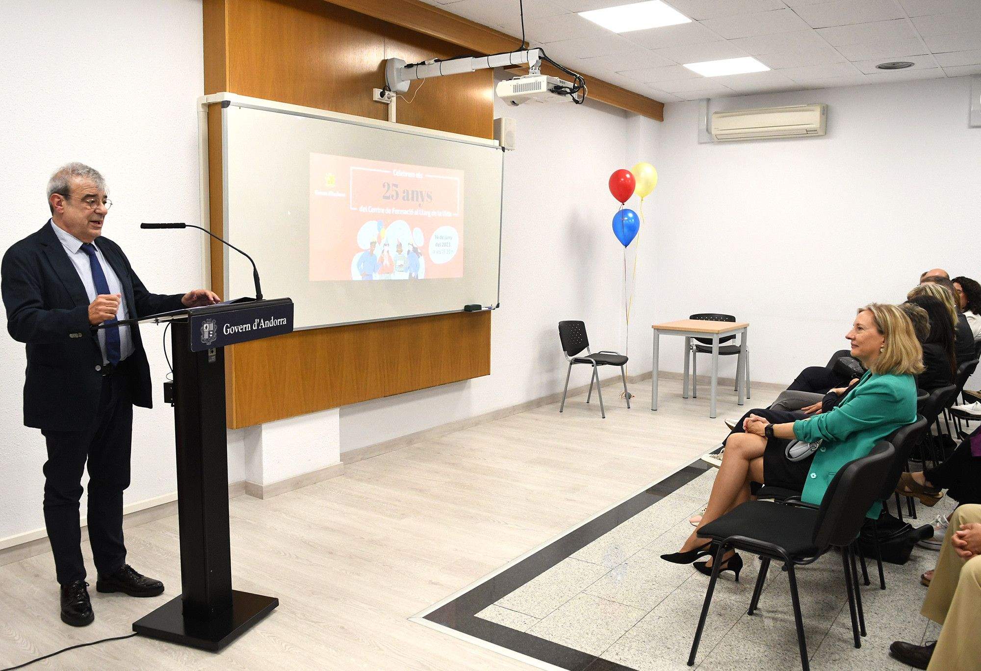 El ministre Ladislau Baró durant el seu discurs a l'acte commemoratiu d'aquest dimecres.