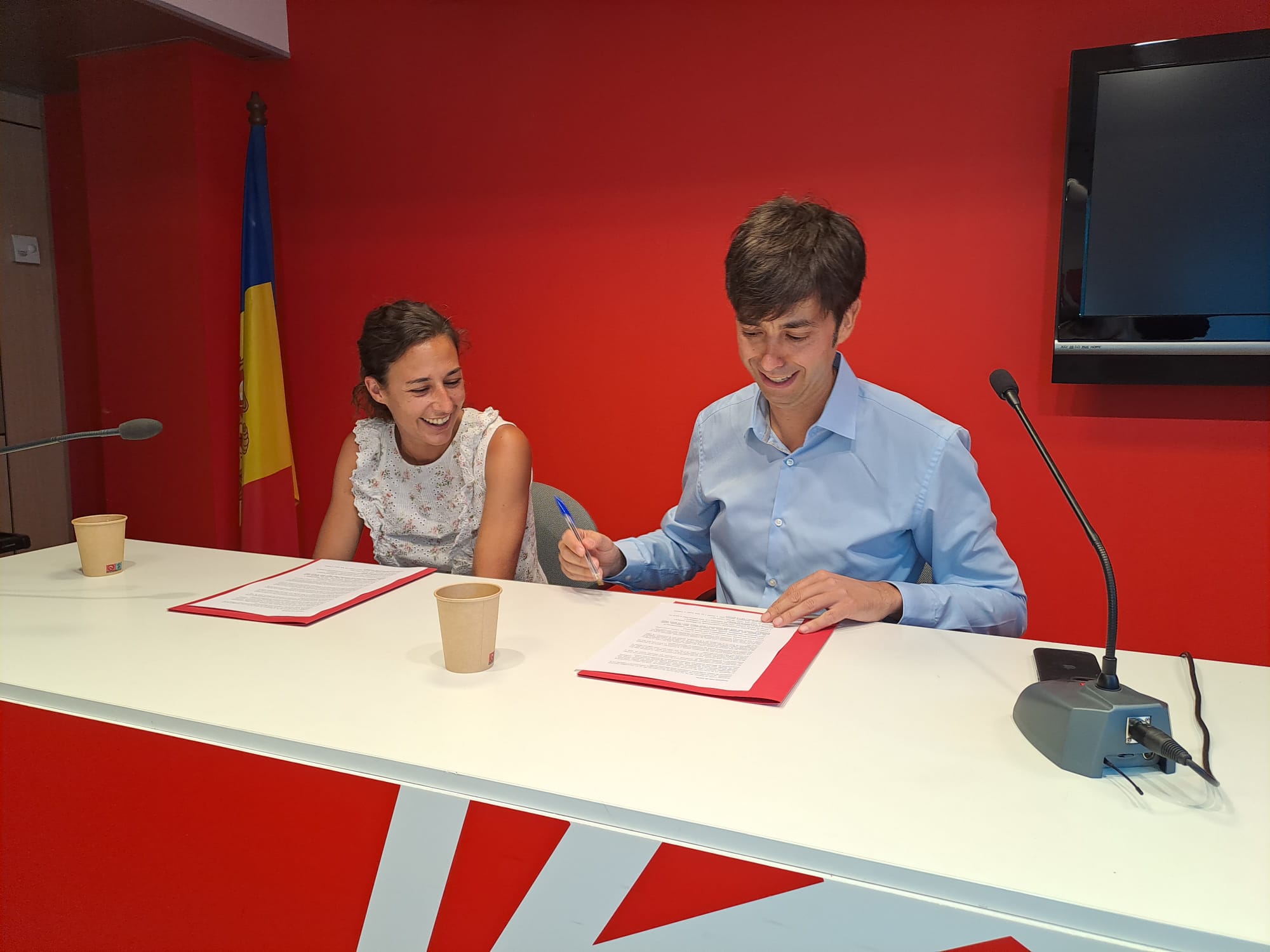 Nazzaro i González, durant la roda de premsa.