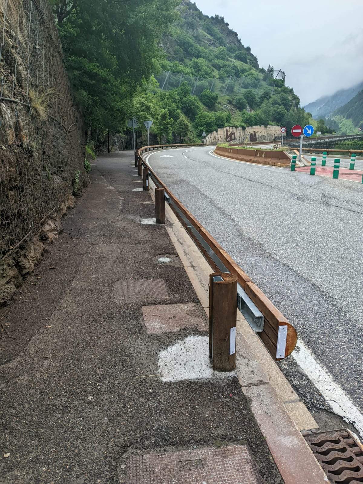 Imatge de la protecció en un tram de la carretera.