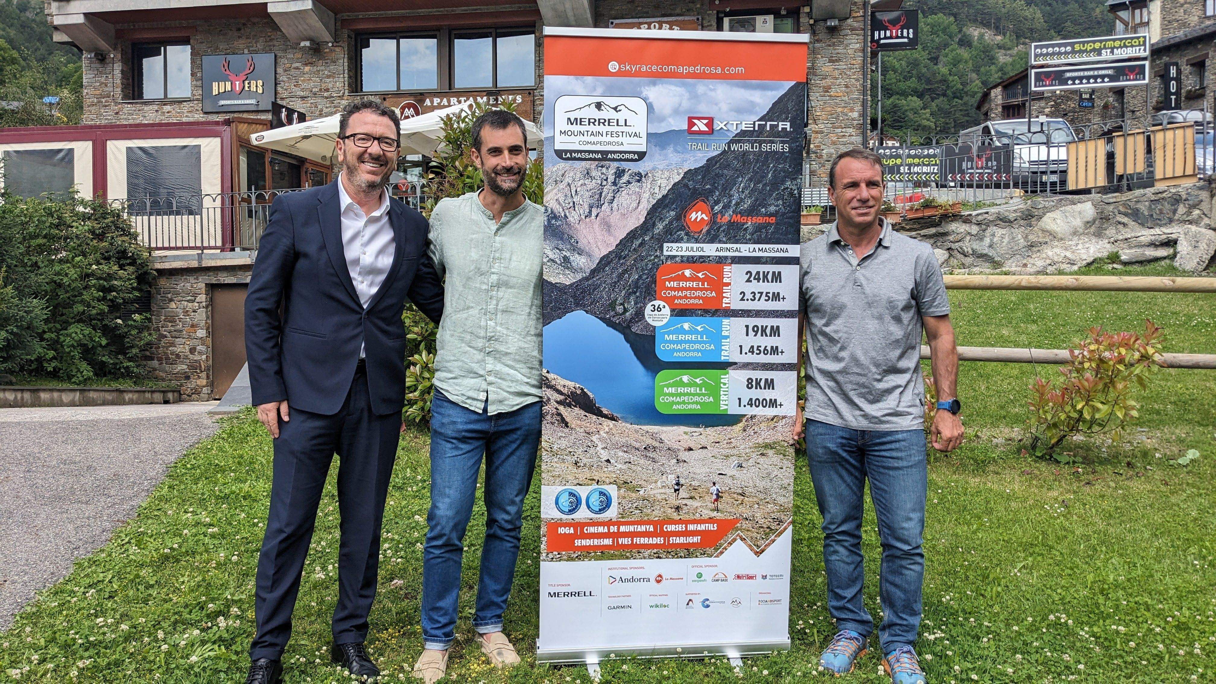 Betim Budzaku, Josep Maria Garrallà i Albert Balcells durant la presentació del Mountain Festival Comapedrosa