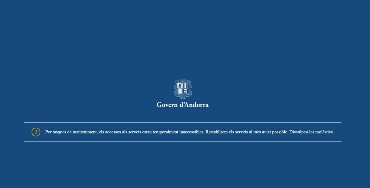 El missatge que es podia veure durant el dimecres a l'oficina virtual de Tributs.