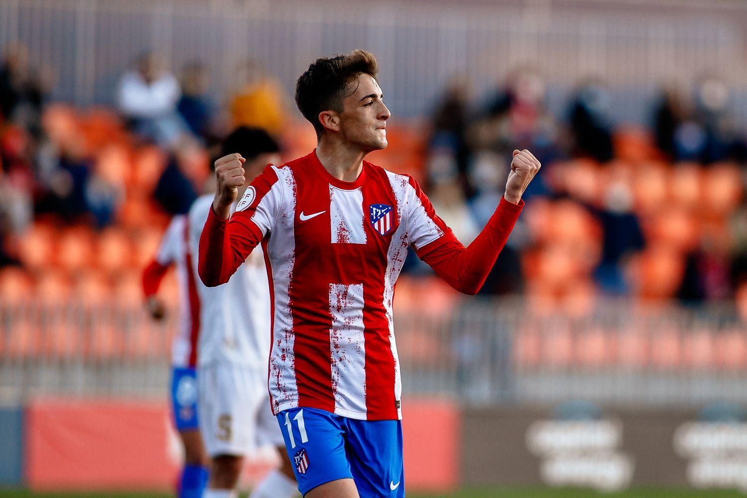 Álex Calatrava amb la samarreta de l'Atlético de Madrid.