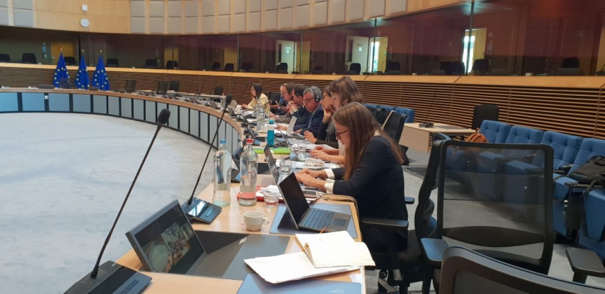 La delegació andorrana a la reunió d'aquest dimarts a Brussel·les.