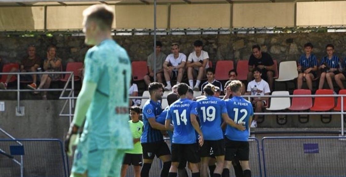 Els jugadors de l'Inter celebren un gol en el partit d'aquest dijous contra el Vikingur.