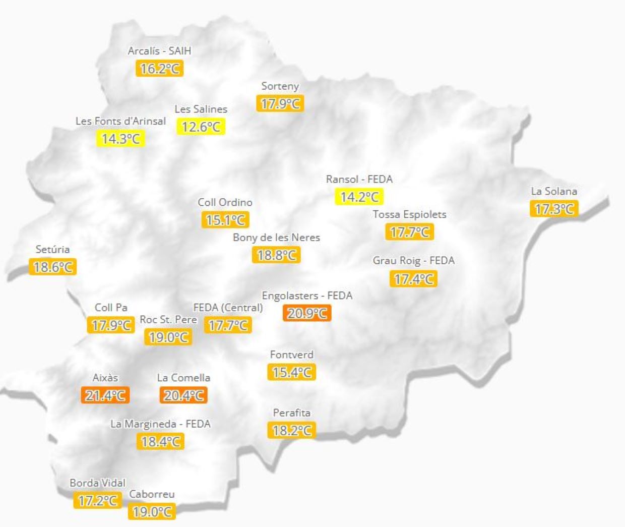 Mapa de temperatures