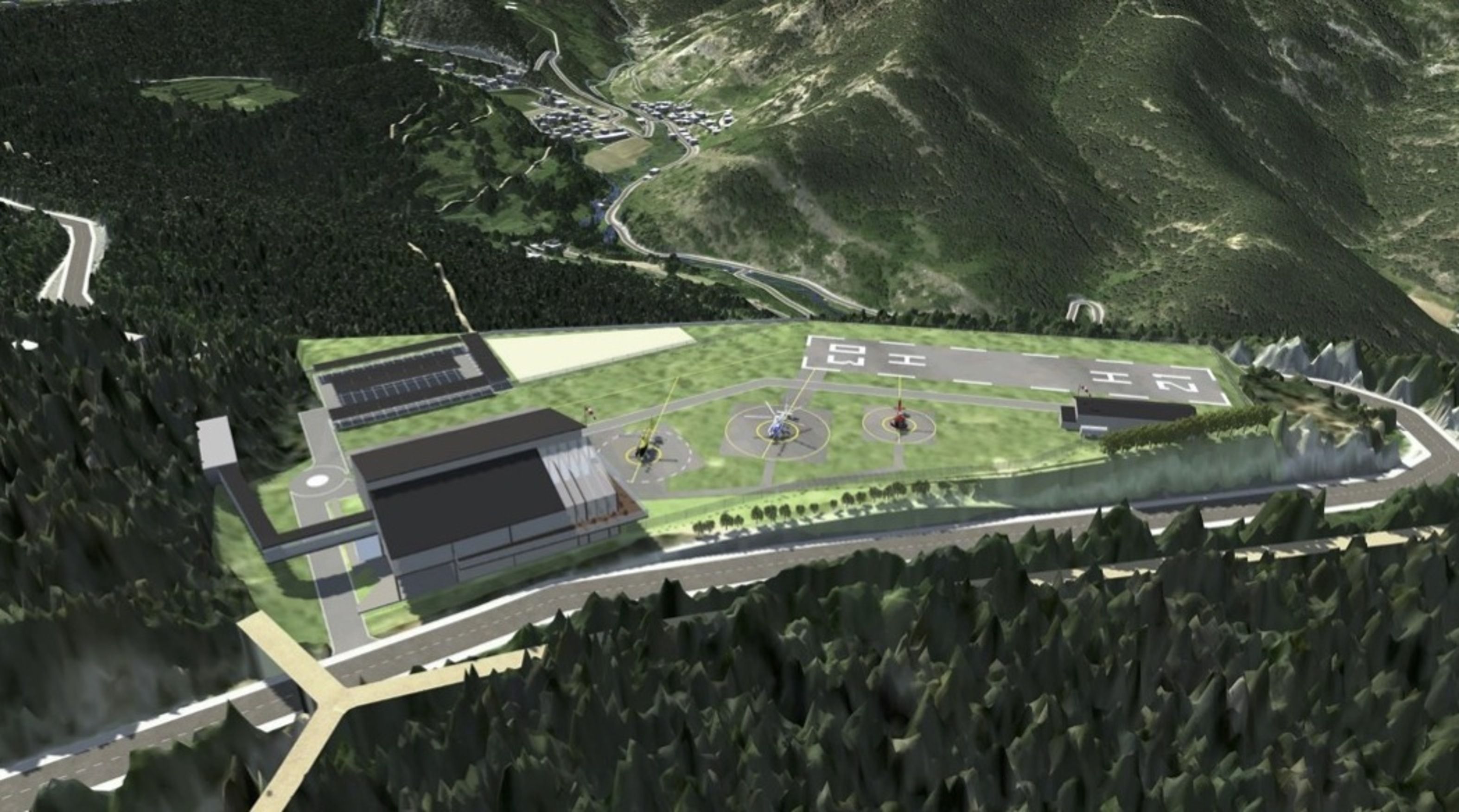 Una simulació de com hauria de quedar l'heliport. Una simulació de com hauria de quedar l'heliport.