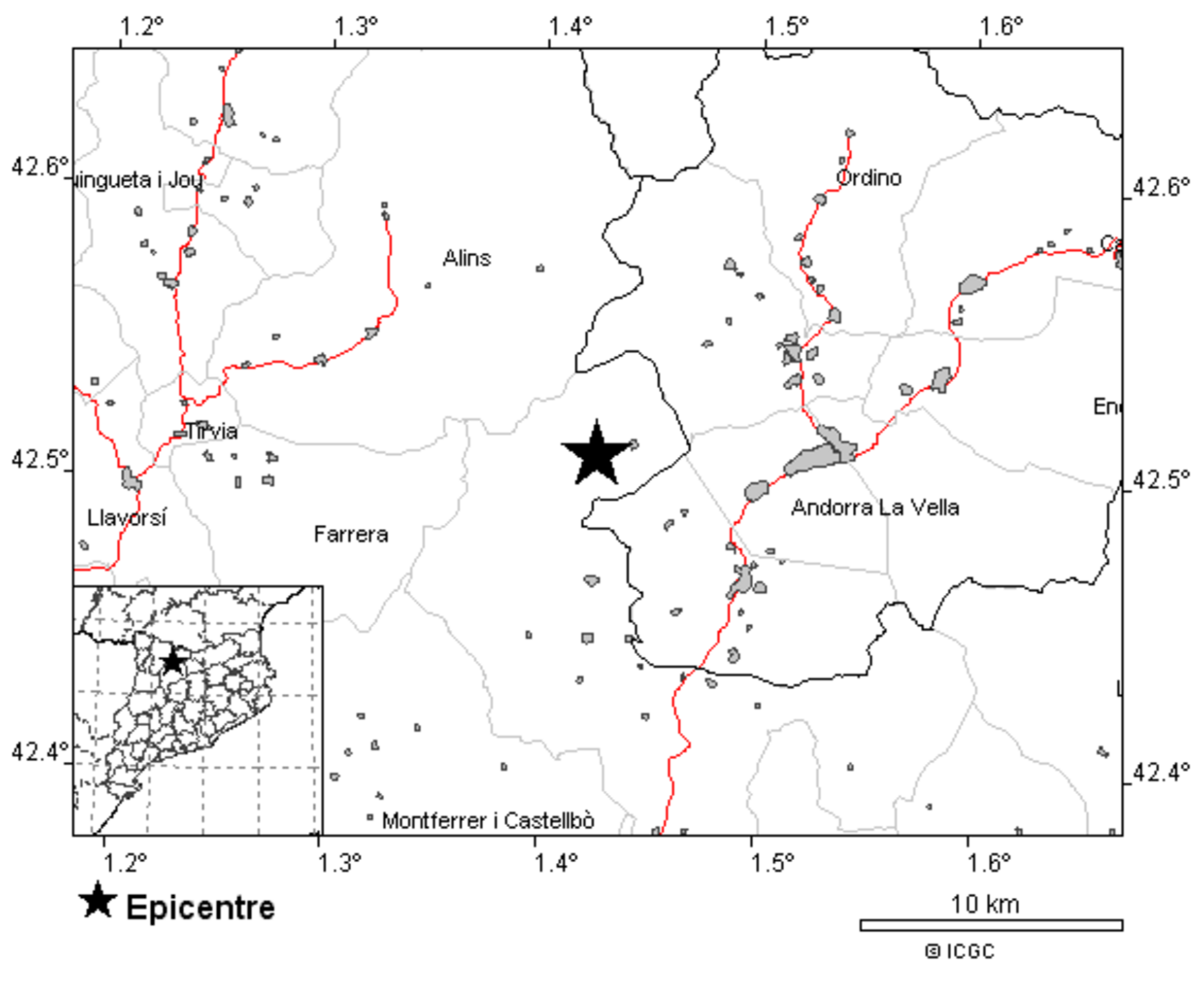 Sense danys pel sisme amb epicentre a l’Alt Urgell que s’ha notat a