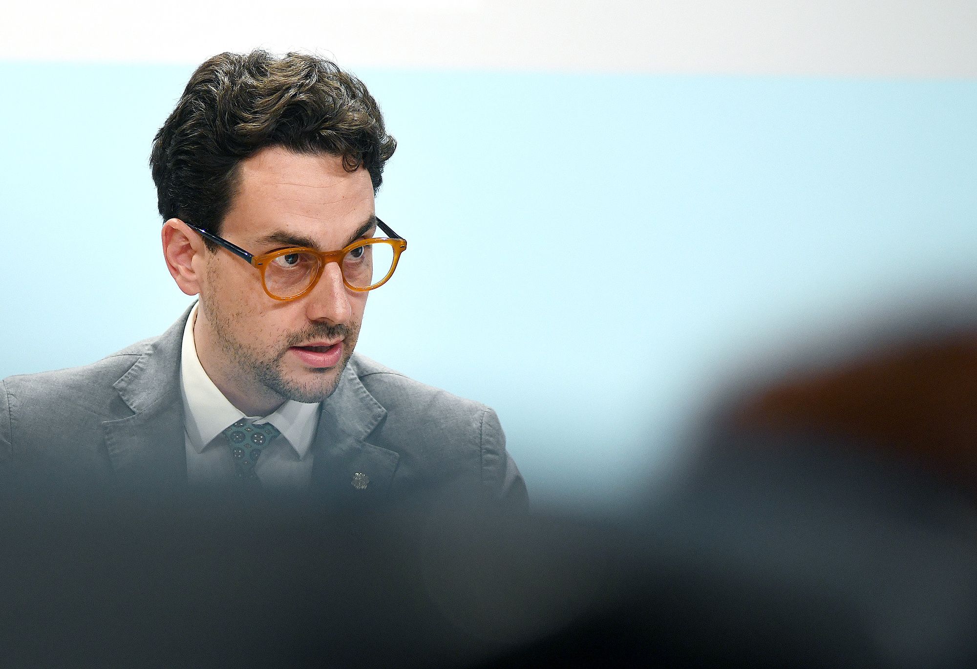 Guillem Casal durant la compareixença.