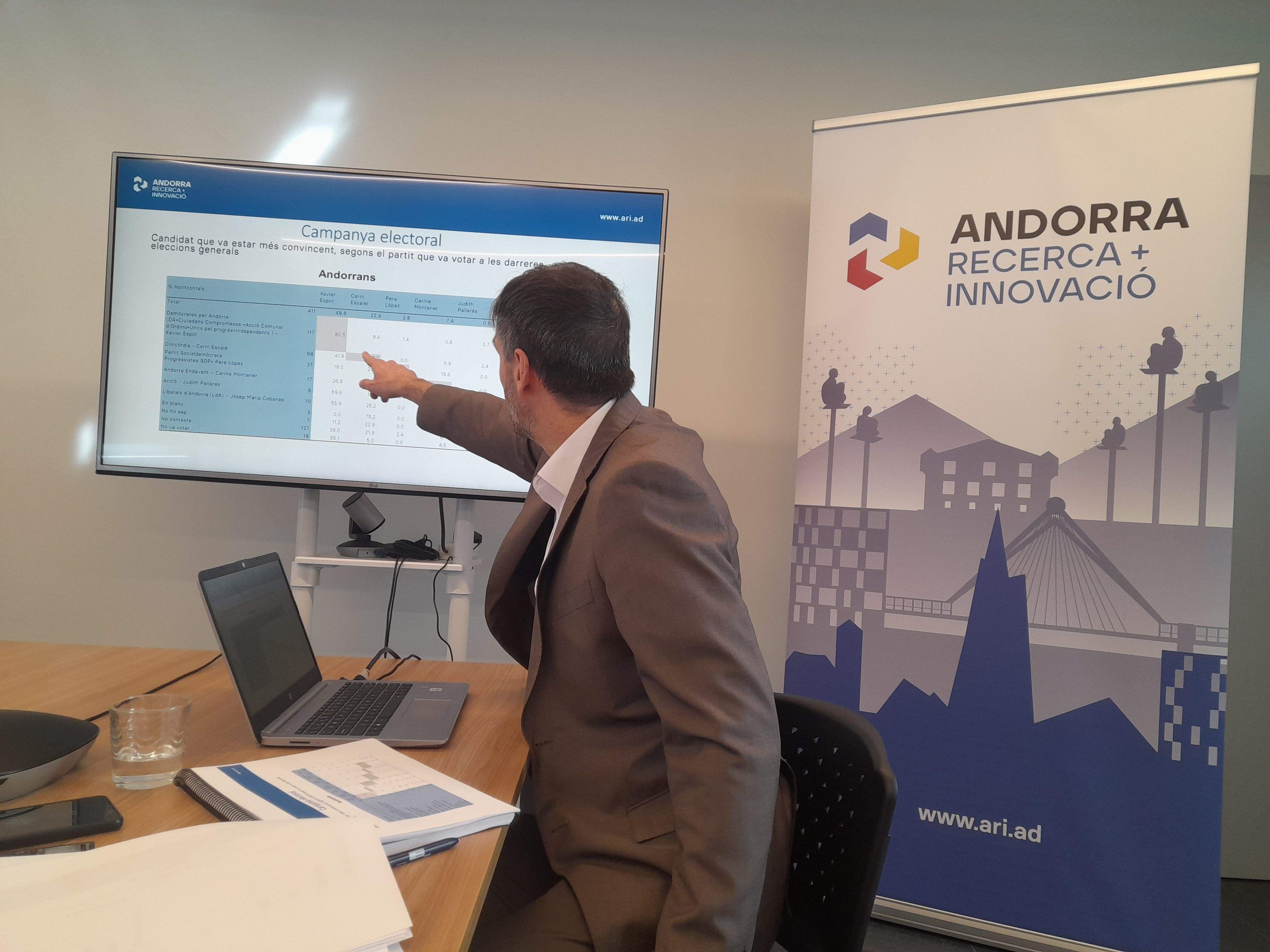 Joan Micó durant la presentació de l'enquesta