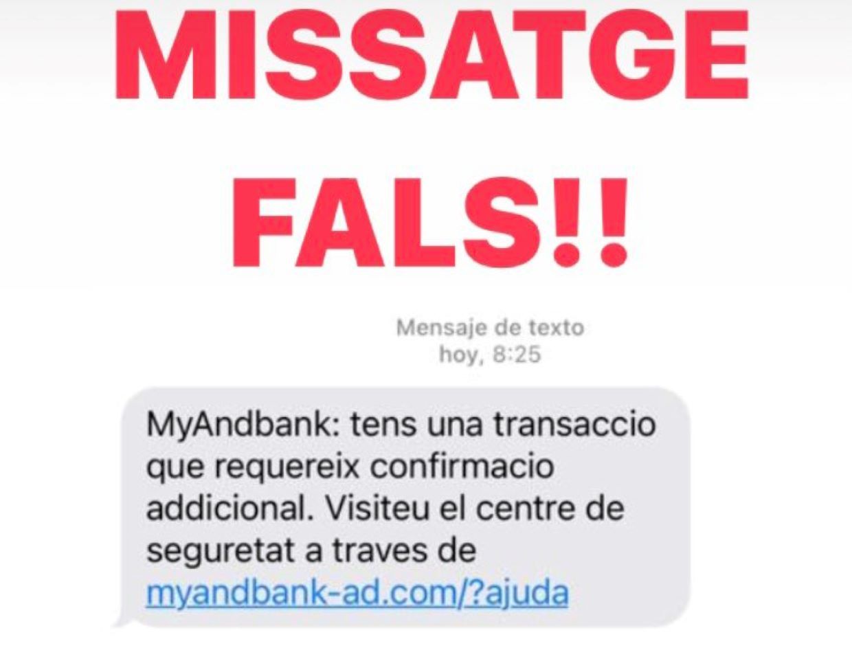 Missatge fals de Myandbank