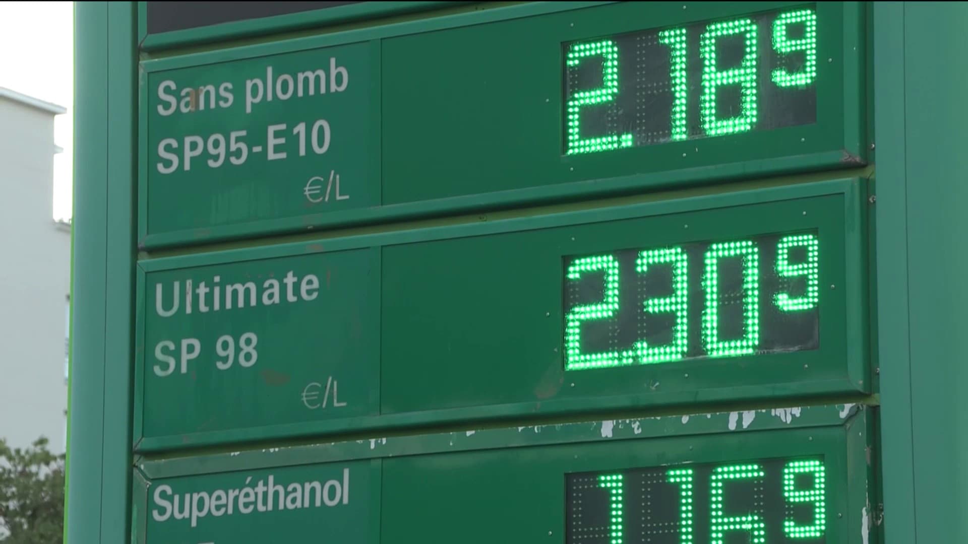 Preu dels carburants en una benzinera francesa aquest dimecres.