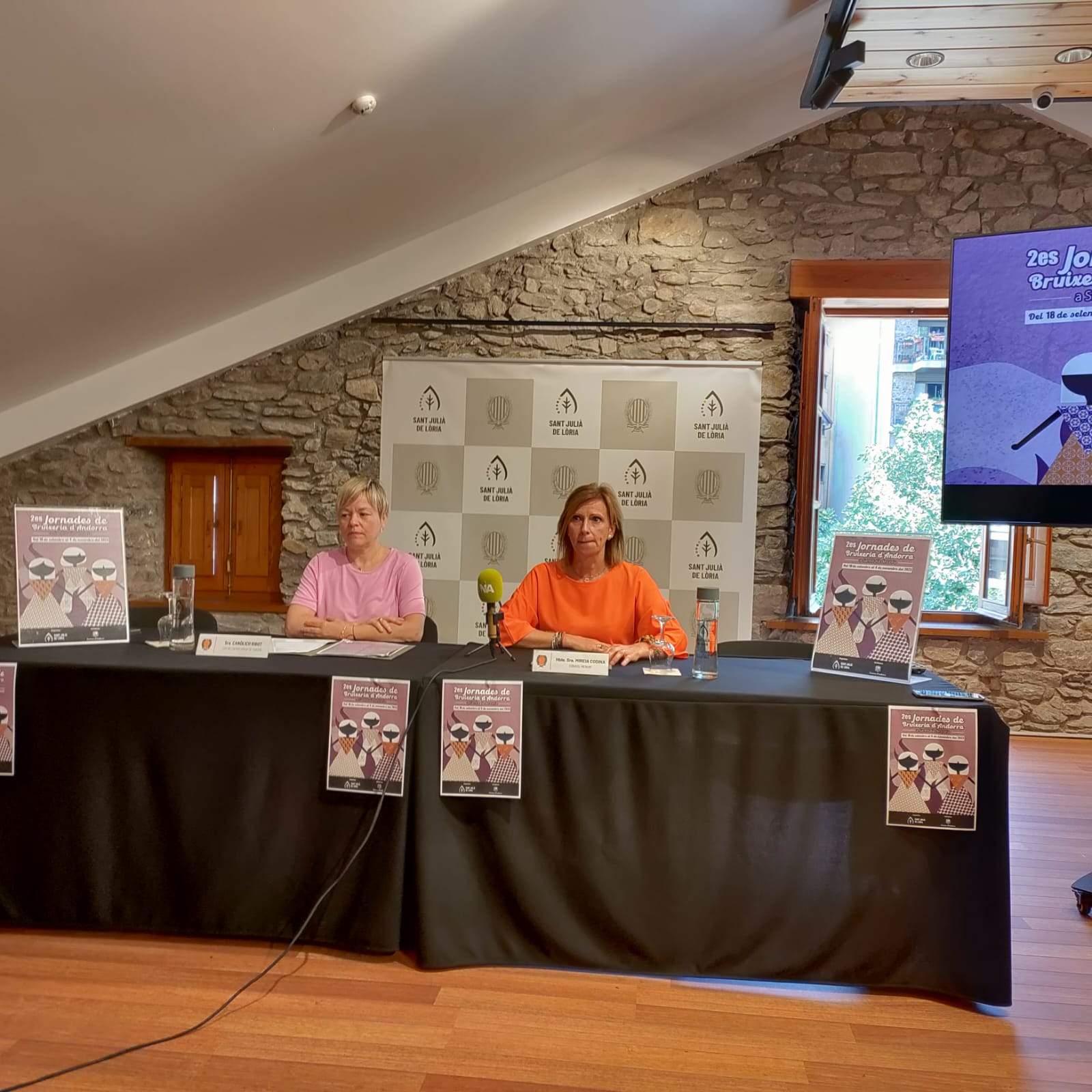 Canòlich Ribot i Mireia Codina abans de la roda de premsa d'aquest dimarts.