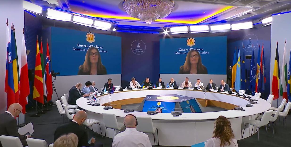 La ministra d'Exteriors, Imma Tor durant la seva intervenció.