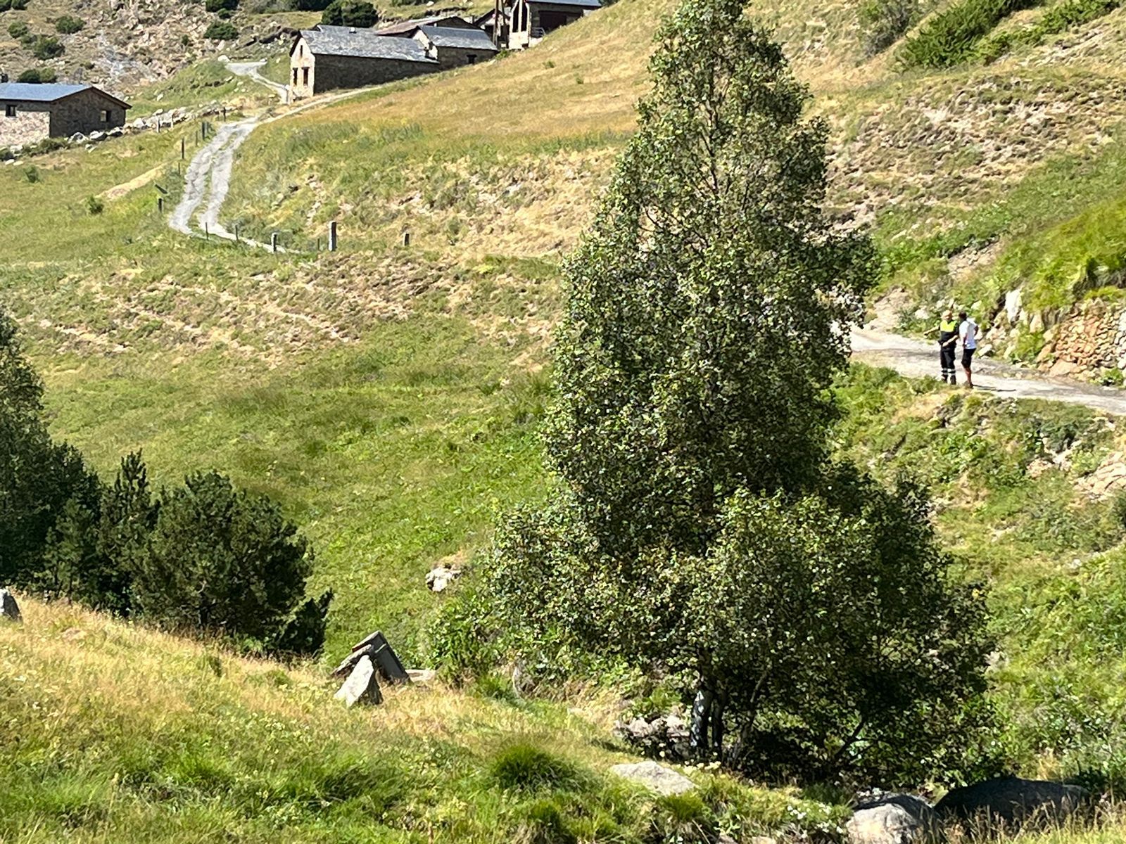 Zona on s'estava actuant, hores després de l'accident.