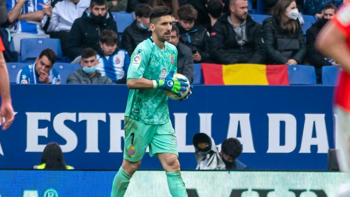 Oier en un partit amb l'Espanyol.