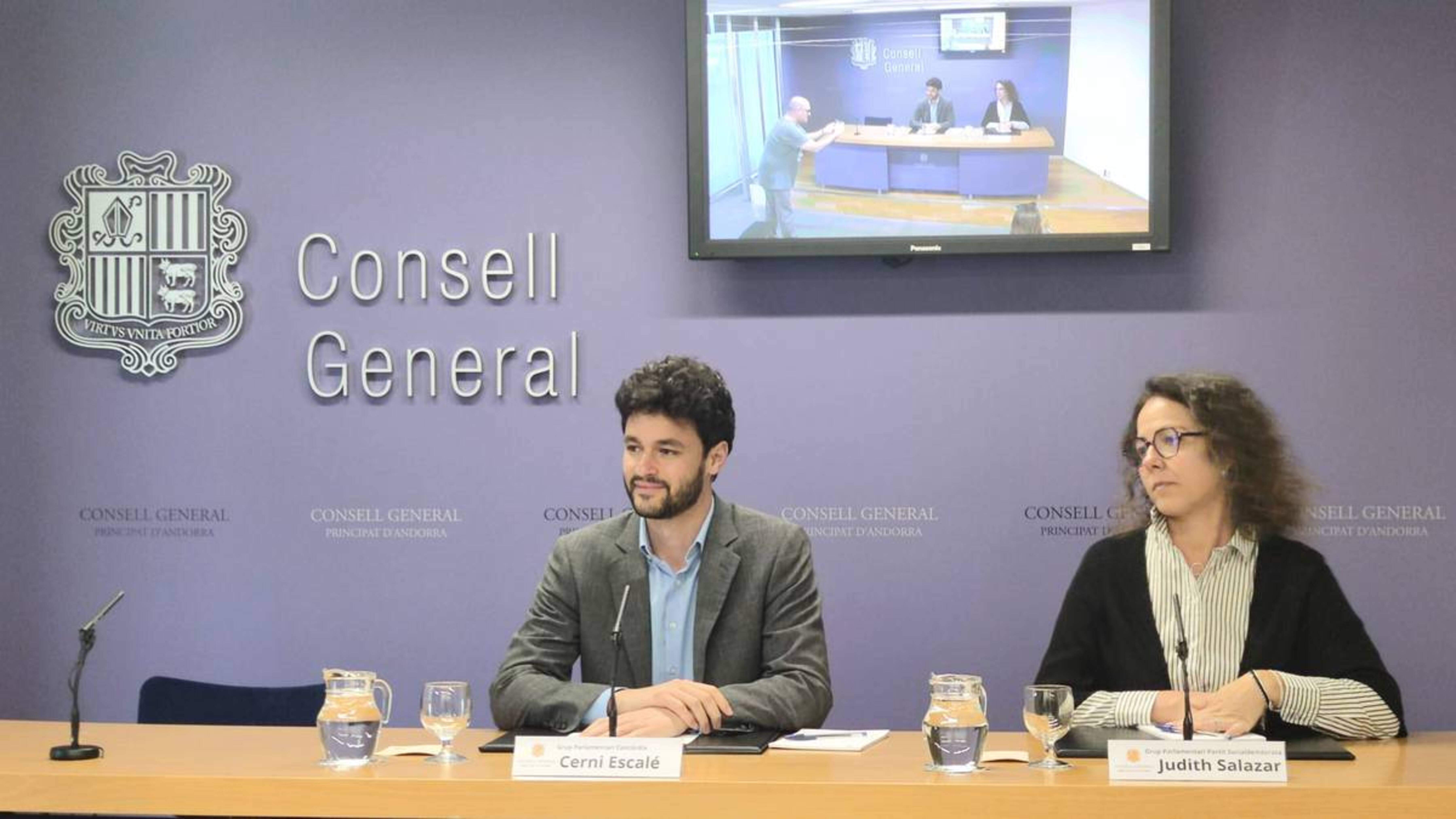 Cerni Escalé i Judith Salazar en una compareixença conjunta.