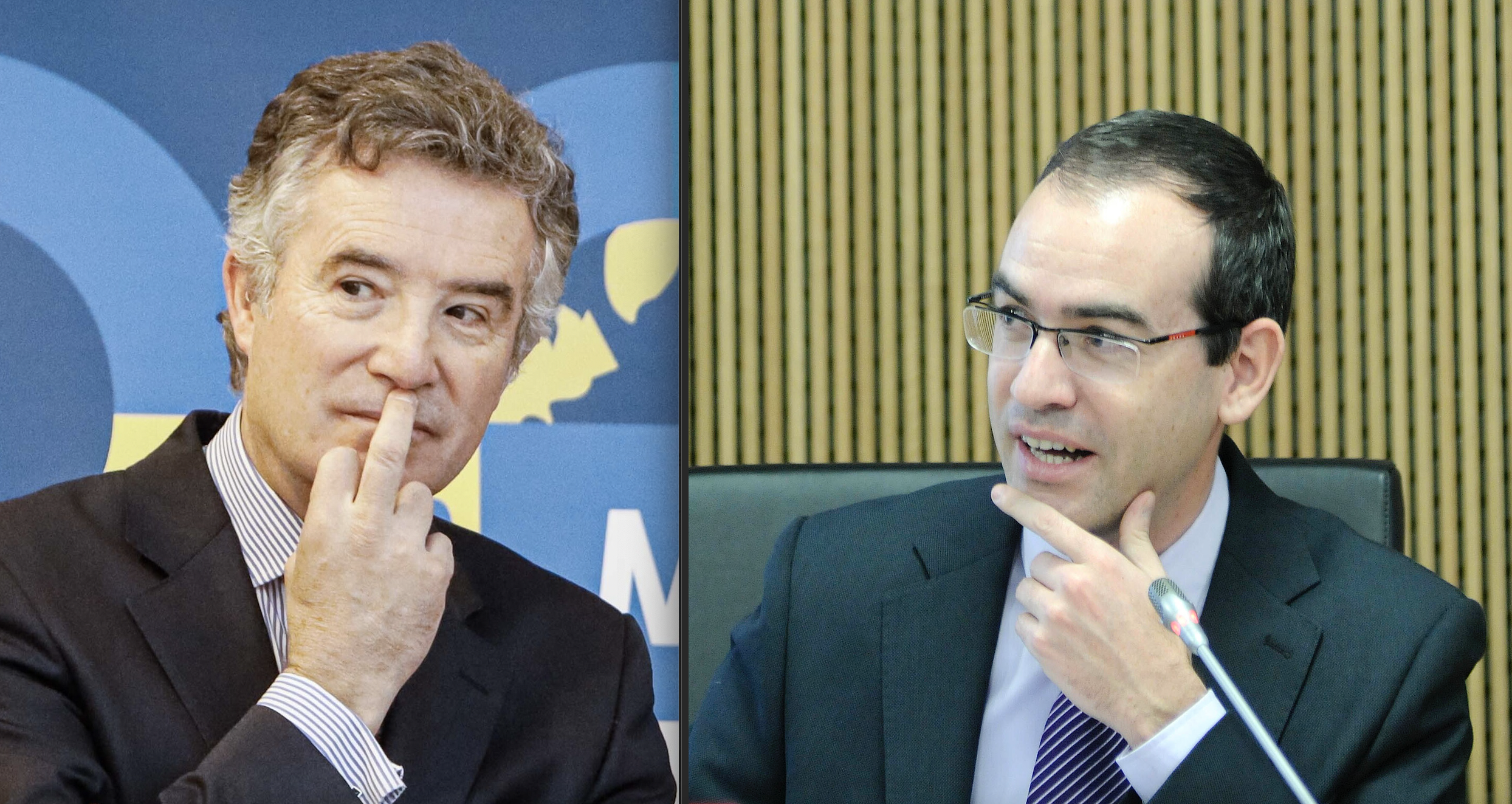 Vicenç Mateu i Jordi Alcobé en sengles imatges d'arxiu. Vicenç Mateu i Jordi Alcobé en sengles imatges d'arxiu.